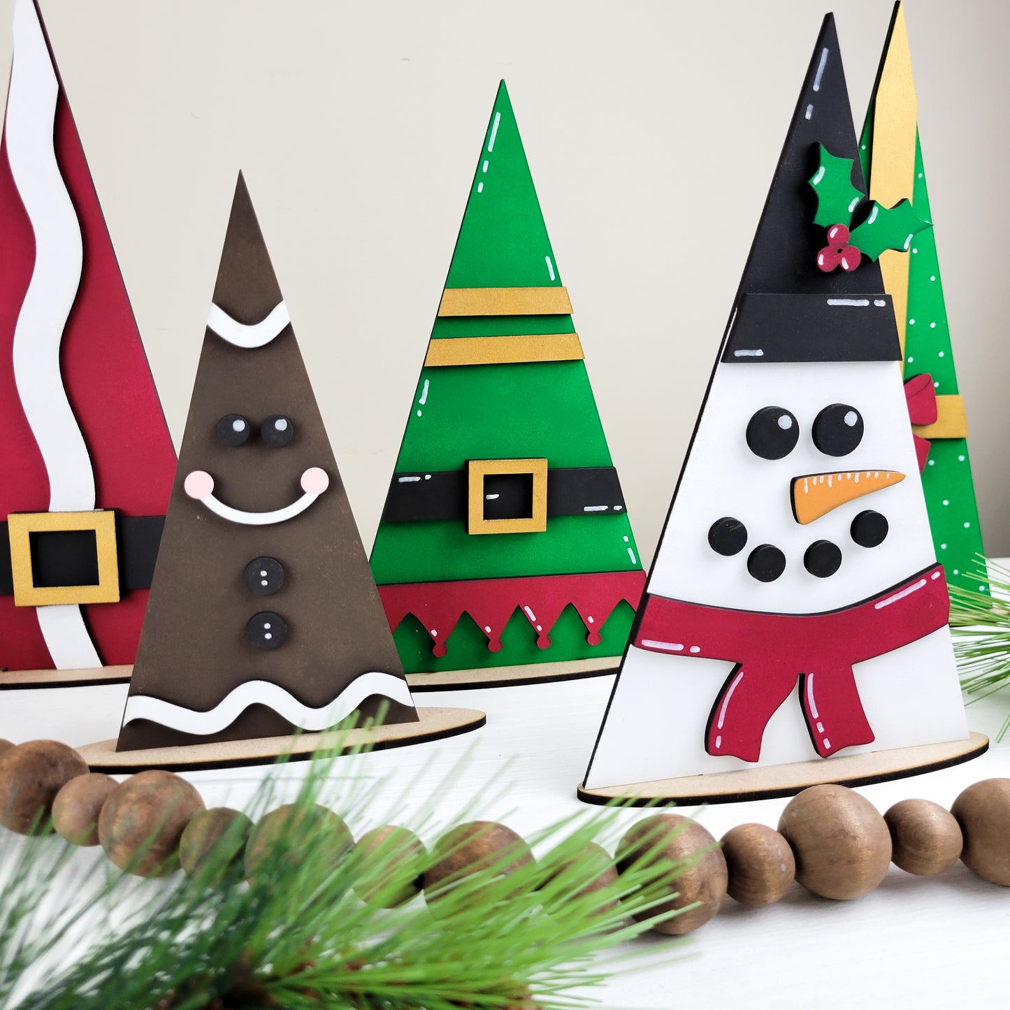 DIY Christmas Trees Standing Decor Set of 5