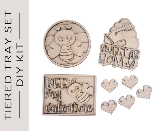 Bee My Valentine Tiered Tray DIY Paint Kit