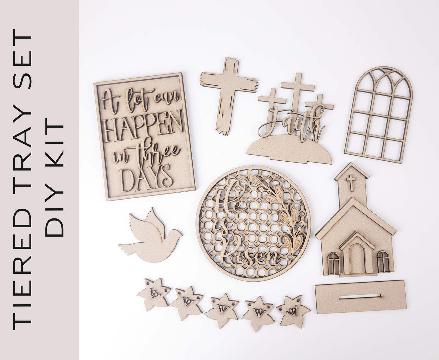 Religious Easter Tiered Tray DIY Paint Kit