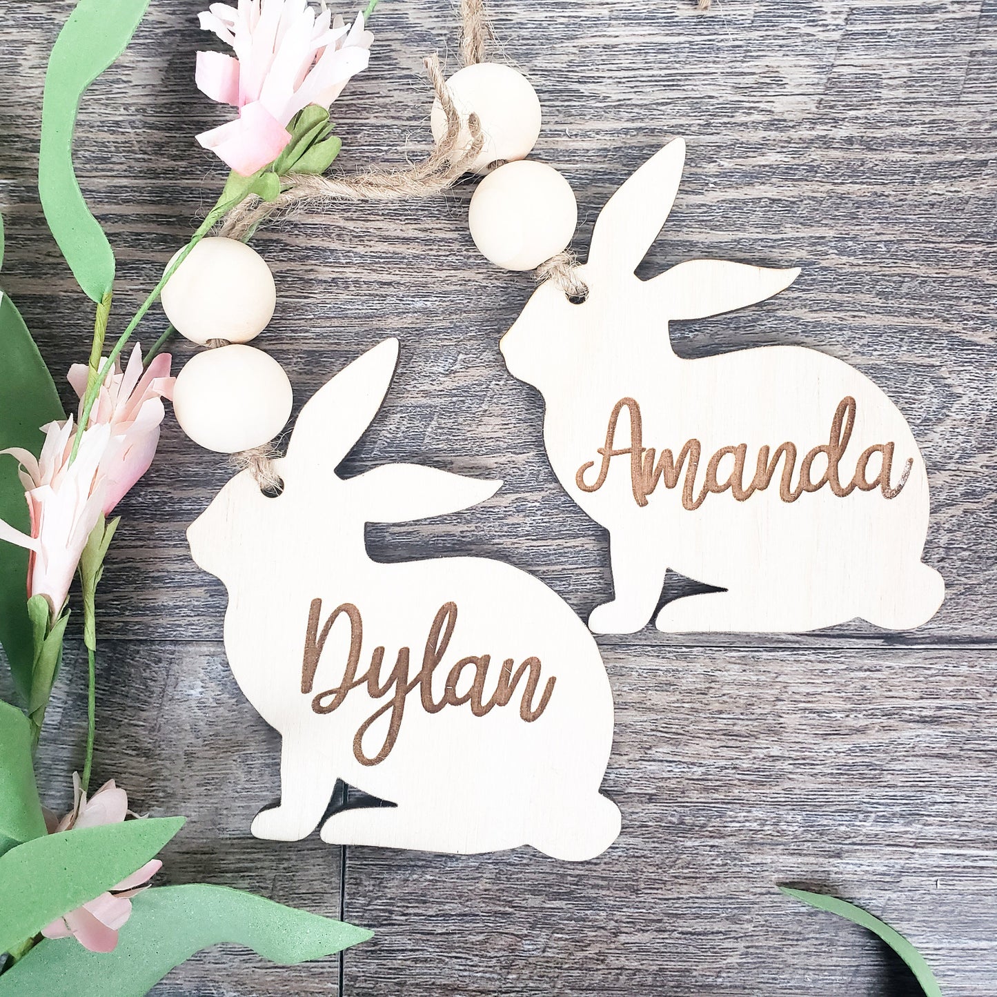 Easter Basket Bunny Tags | Custom Easter Tags | Personalized Name Tags | Laser Engraved Bunny Tag