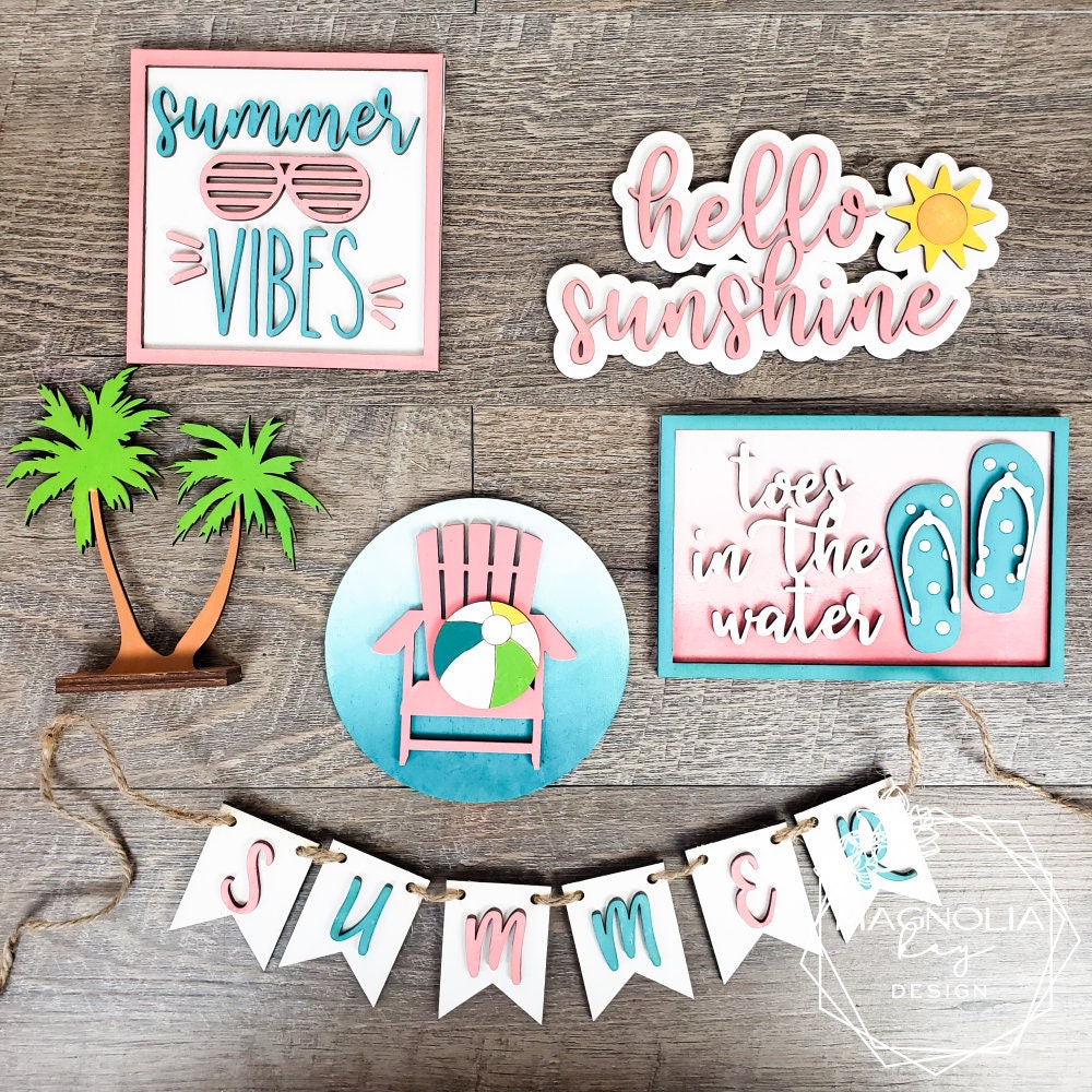Summer Vibes Tiered Tray DIY Paint Kit