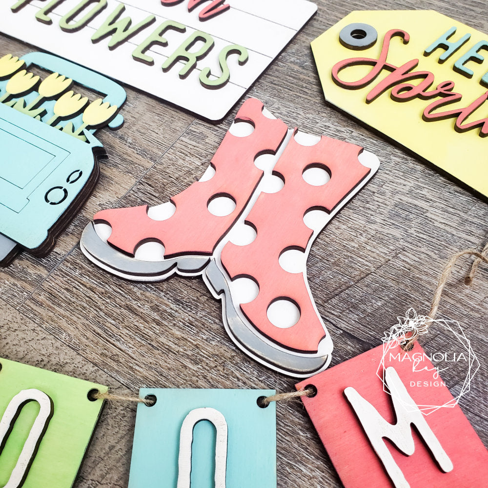 Hello Spring Tiered Tray DIY Paint Kit