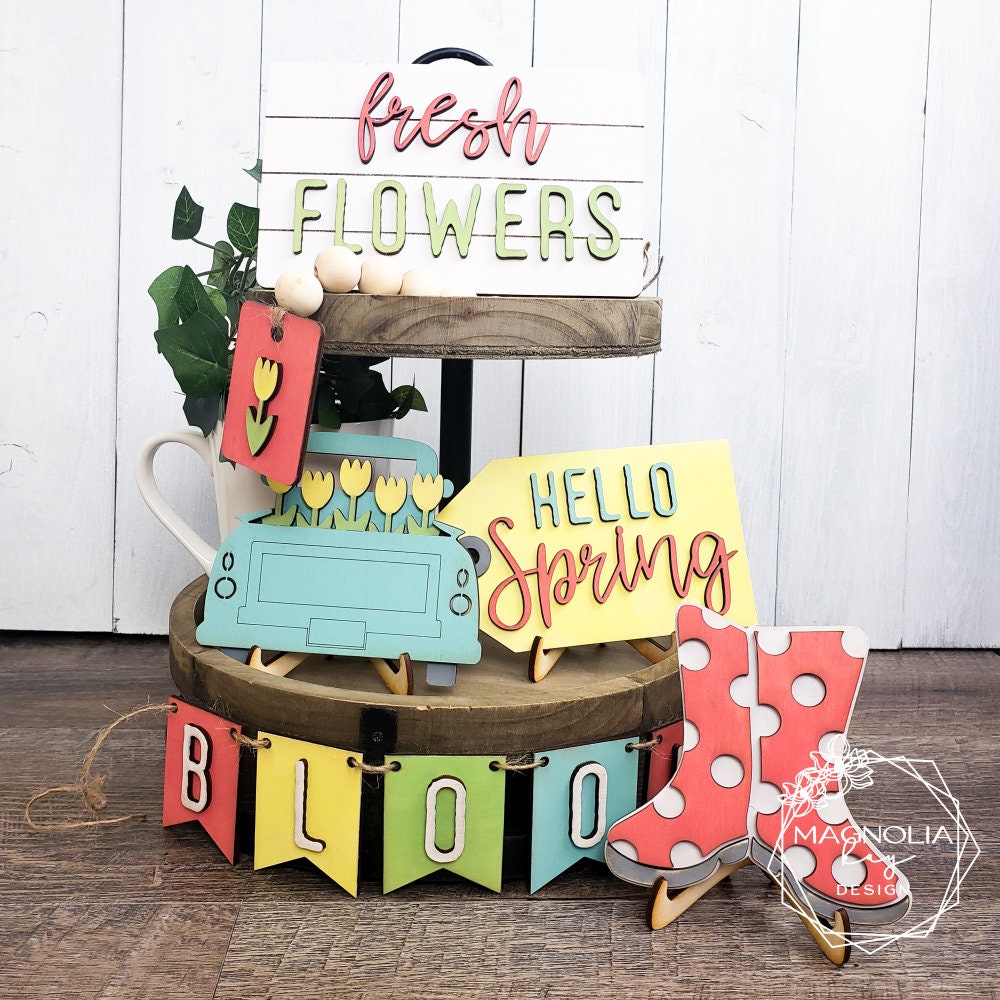 Hello Spring Tiered Tray DIY Paint Kit