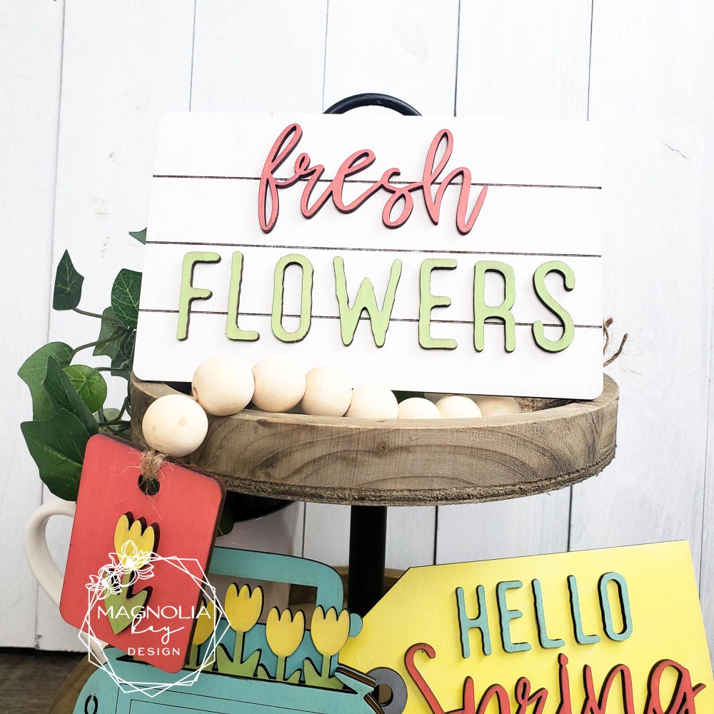 Hello Spring Tiered Tray DIY Paint Kit