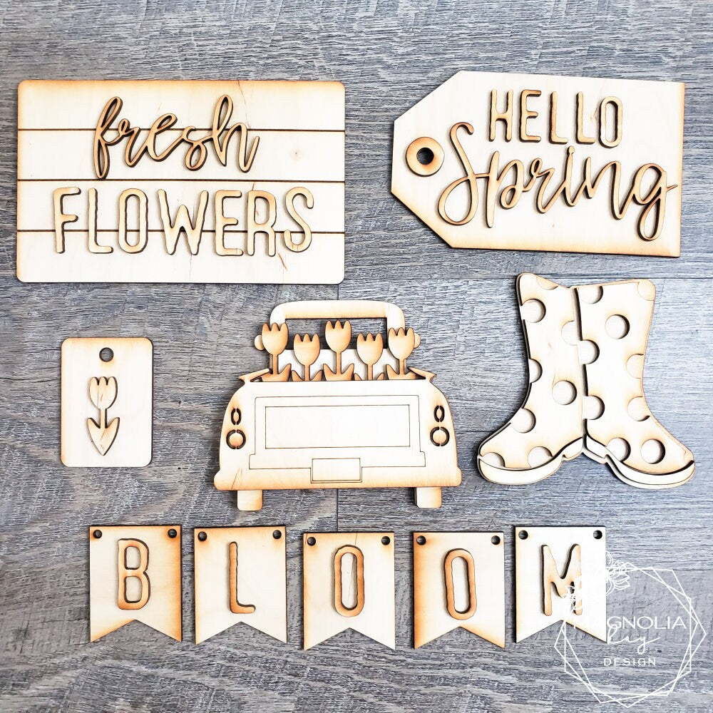 Hello Spring Tiered Tray DIY Paint Kit