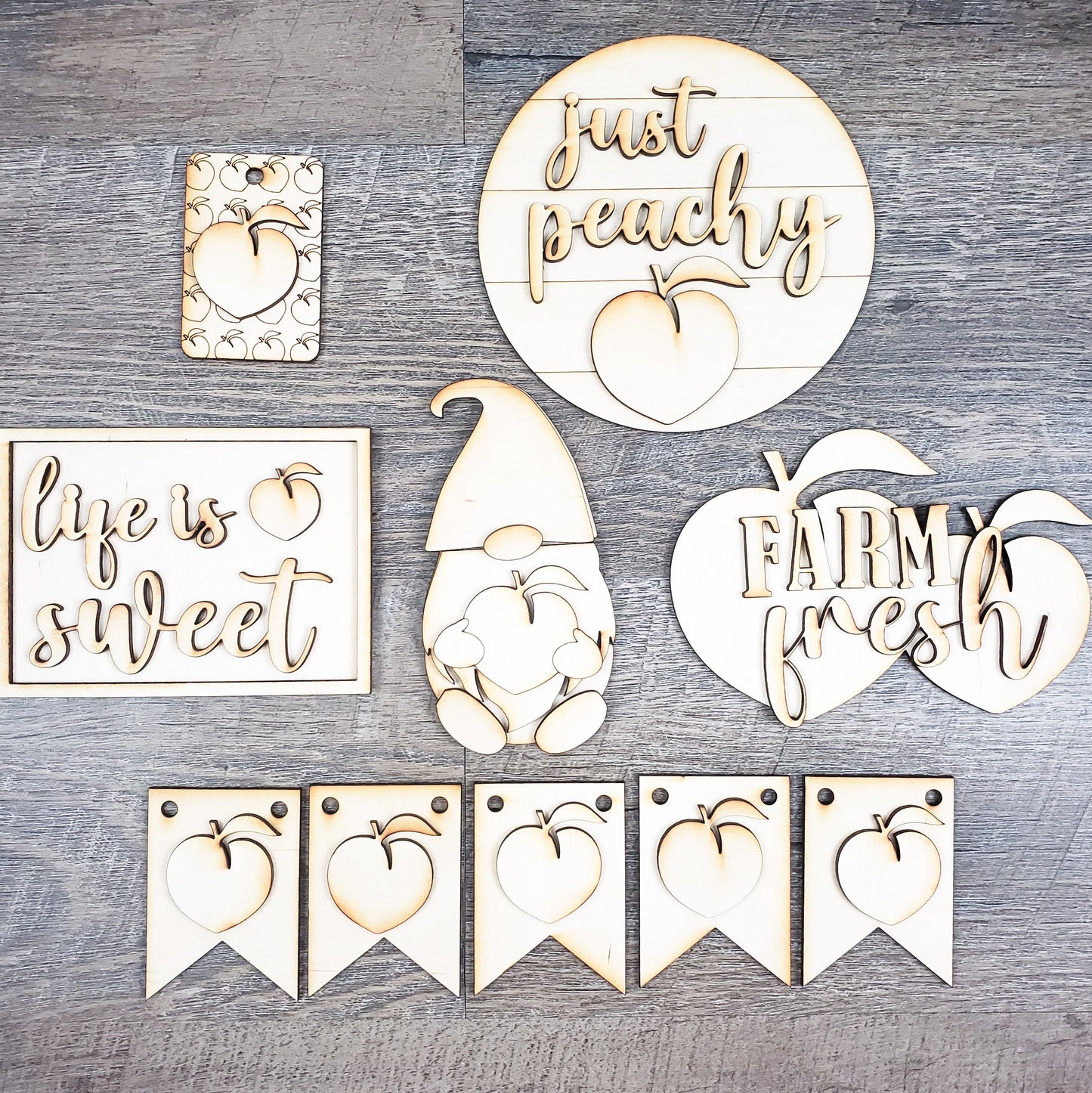 Peaches Spring Tiered Tray DIY Paint Kit