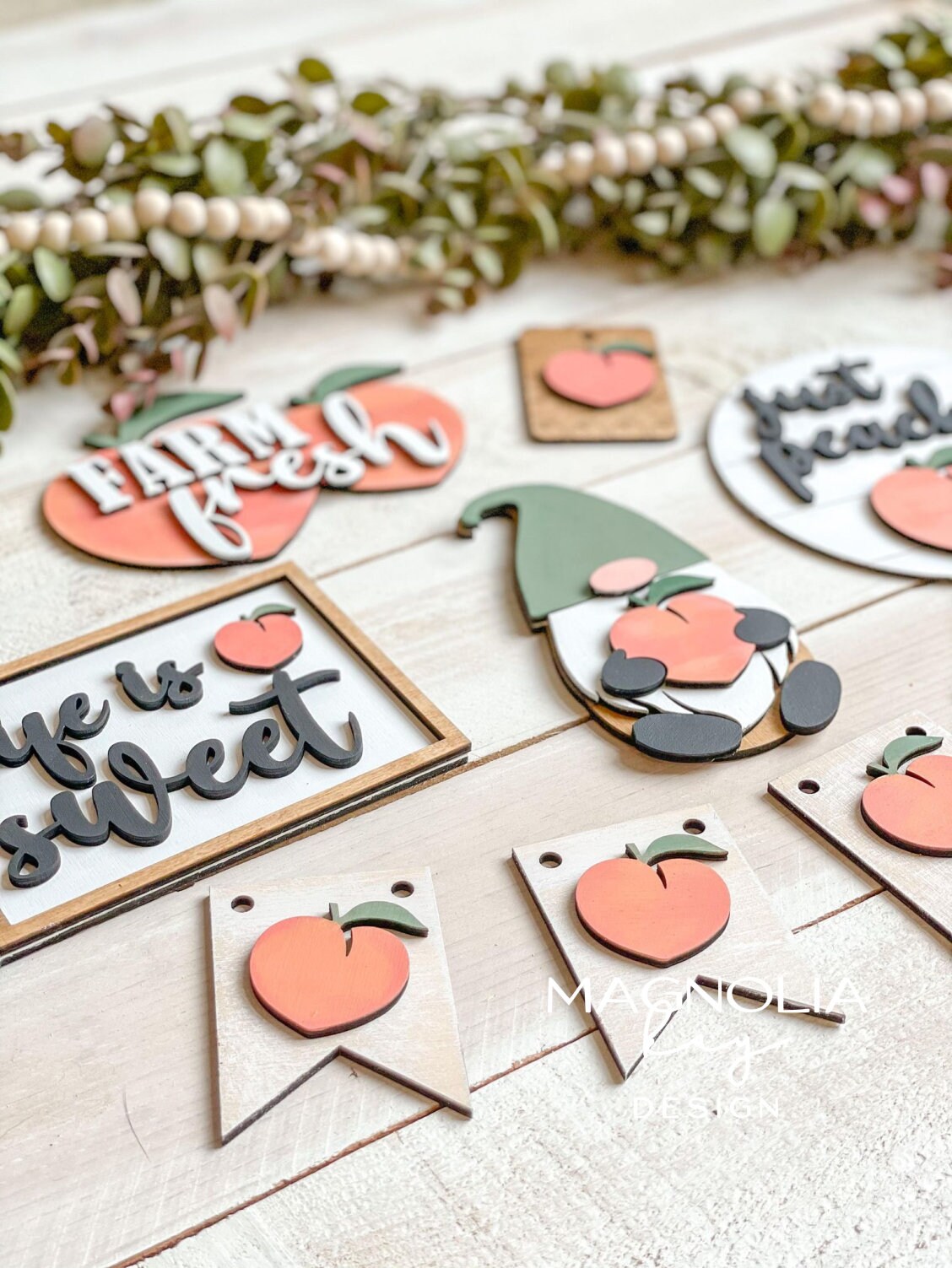 Peaches Spring Tiered Tray DIY Paint Kit