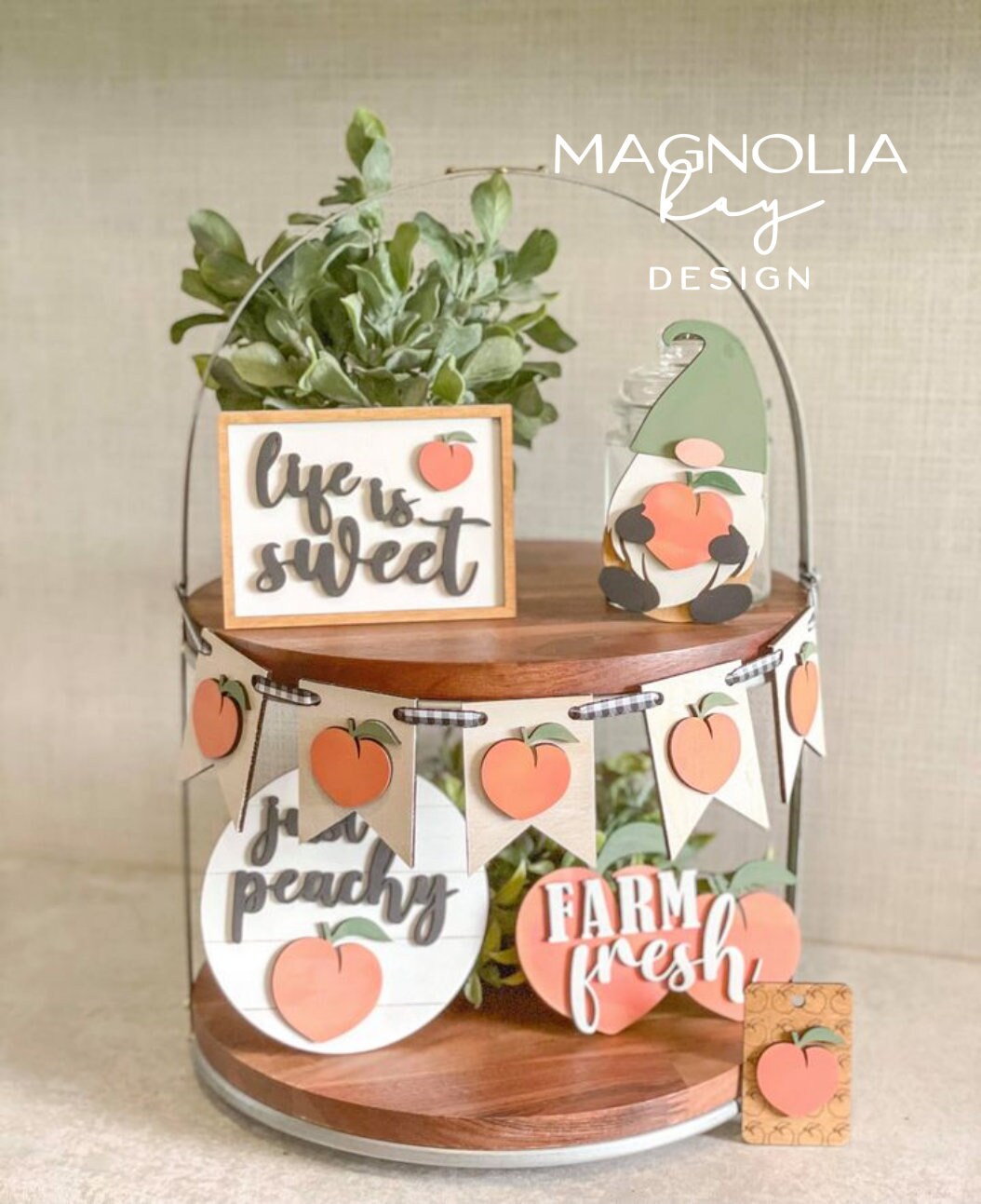 Peaches Spring Tiered Tray DIY Paint Kit