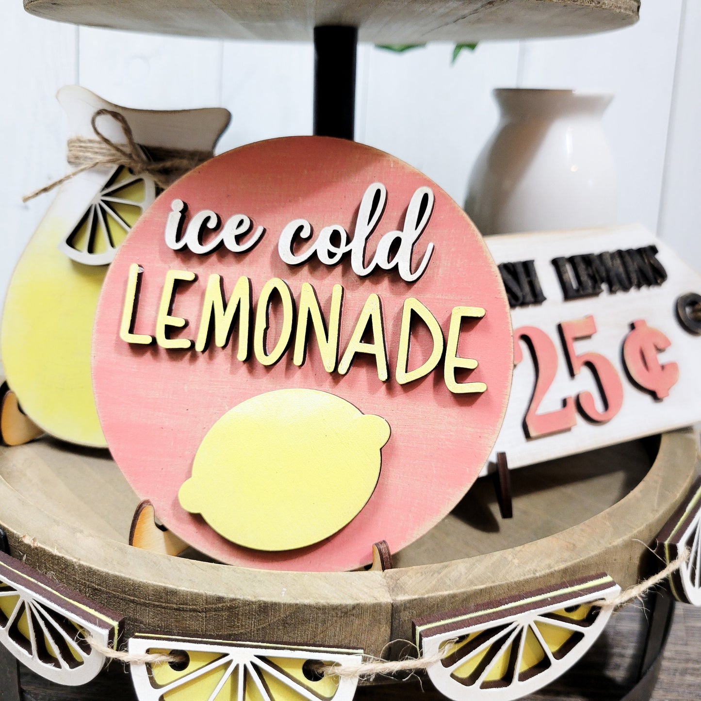 Lemons Lemonade Summer Tiered Tray DIY Paint Kit
