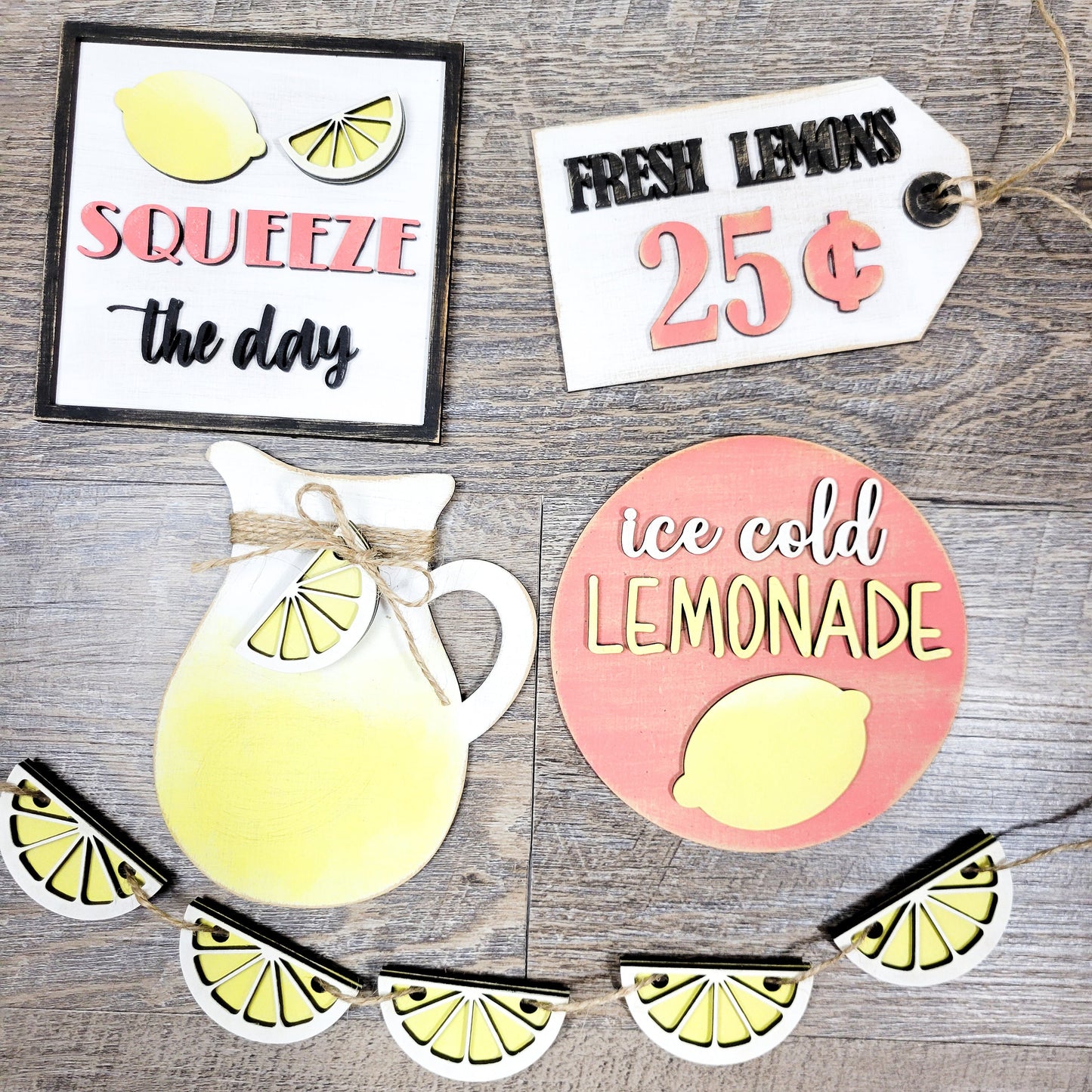 Lemons Lemonade Summer Tiered Tray DIY Paint Kit