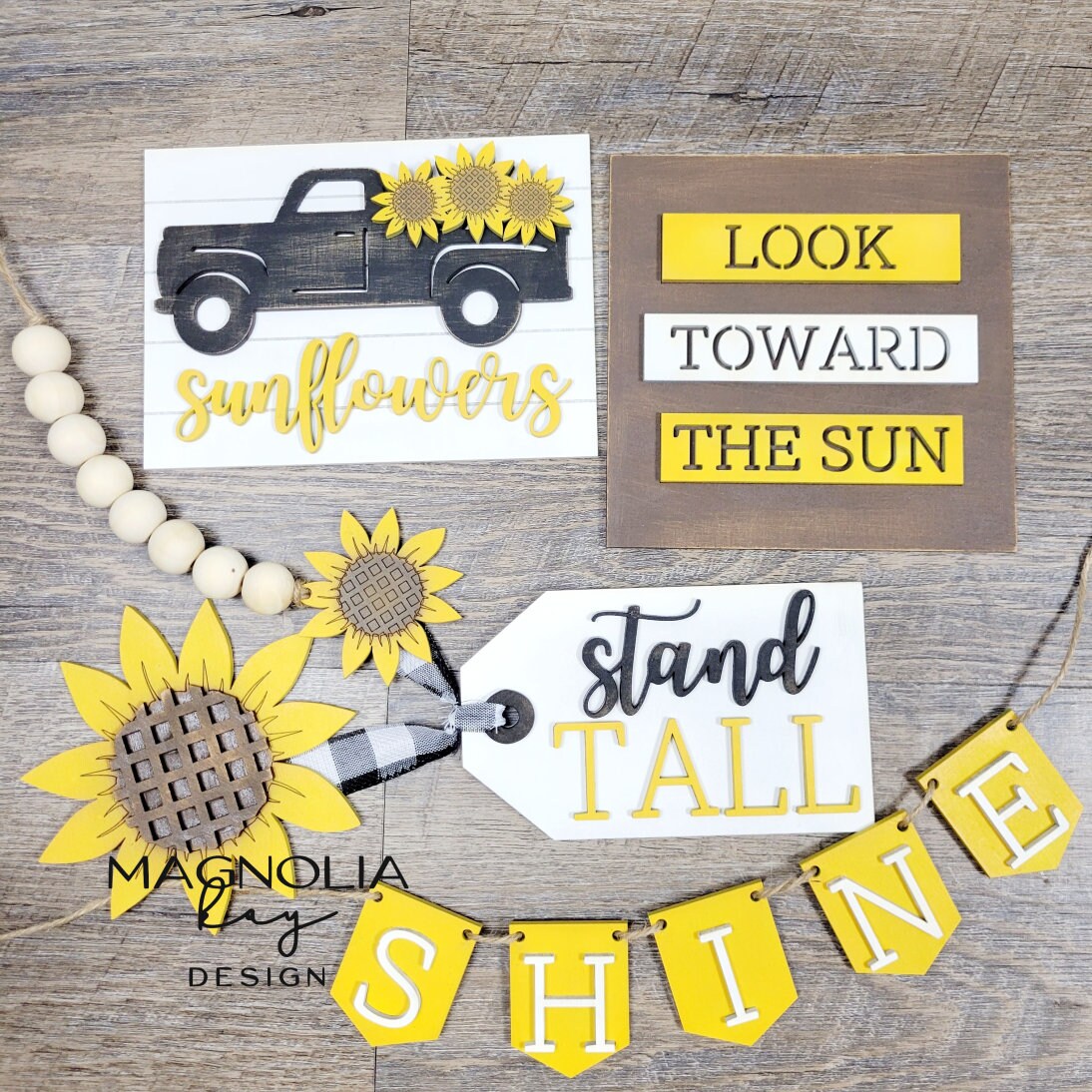 Sunflower Stand Tall Summer Tiered Tray DIY Paint Kit