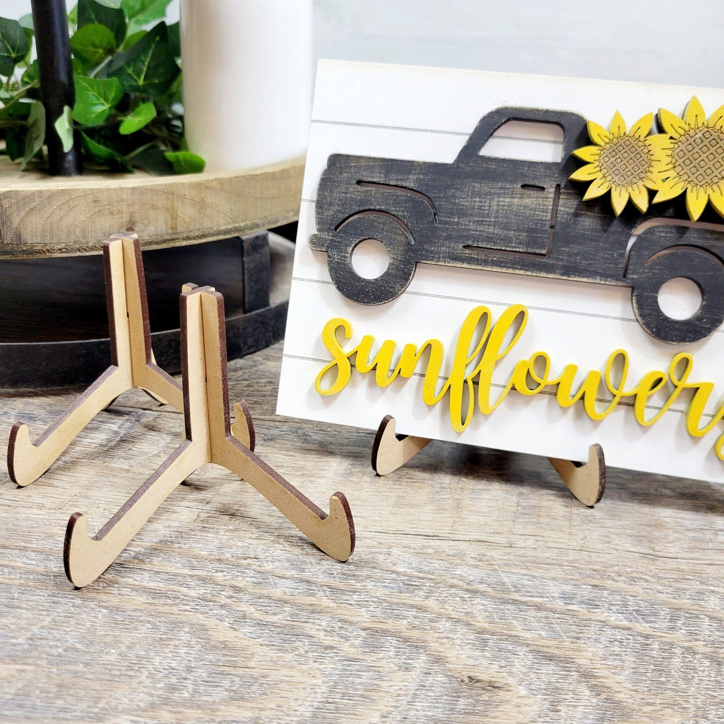 Mini Stands for Tiered Tray Signs Pack of 2 | Tiered Tray Laser Cut Wood Blanks | DIY Kits