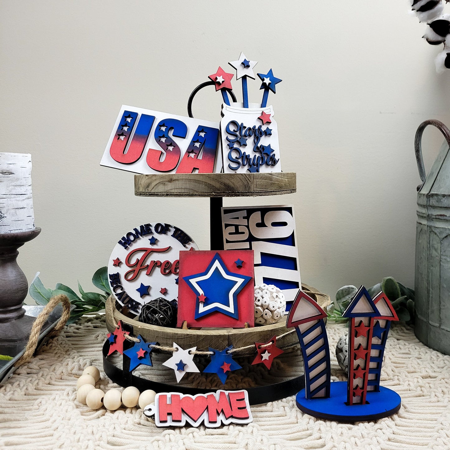 4th of July Tiered Tray DIY Paint Kit