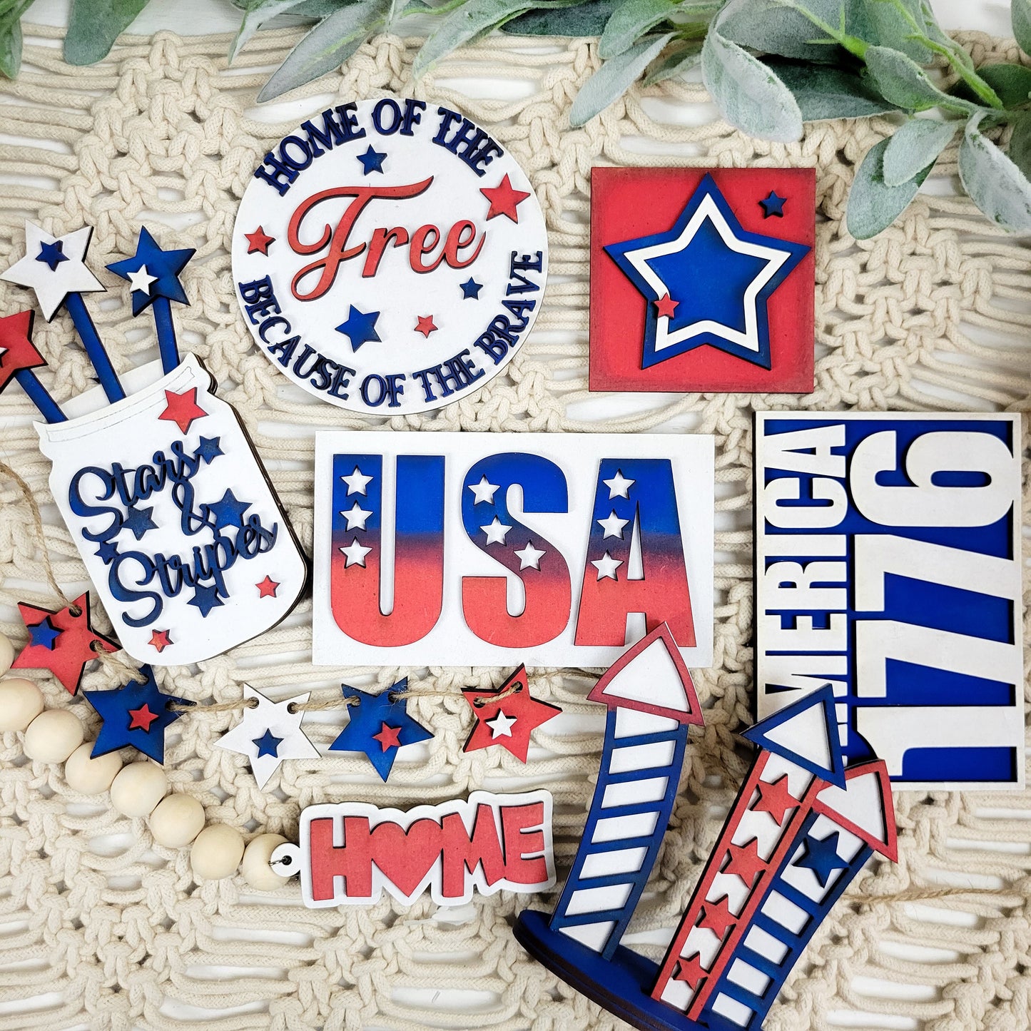 4th of July Tiered Tray DIY Paint Kit