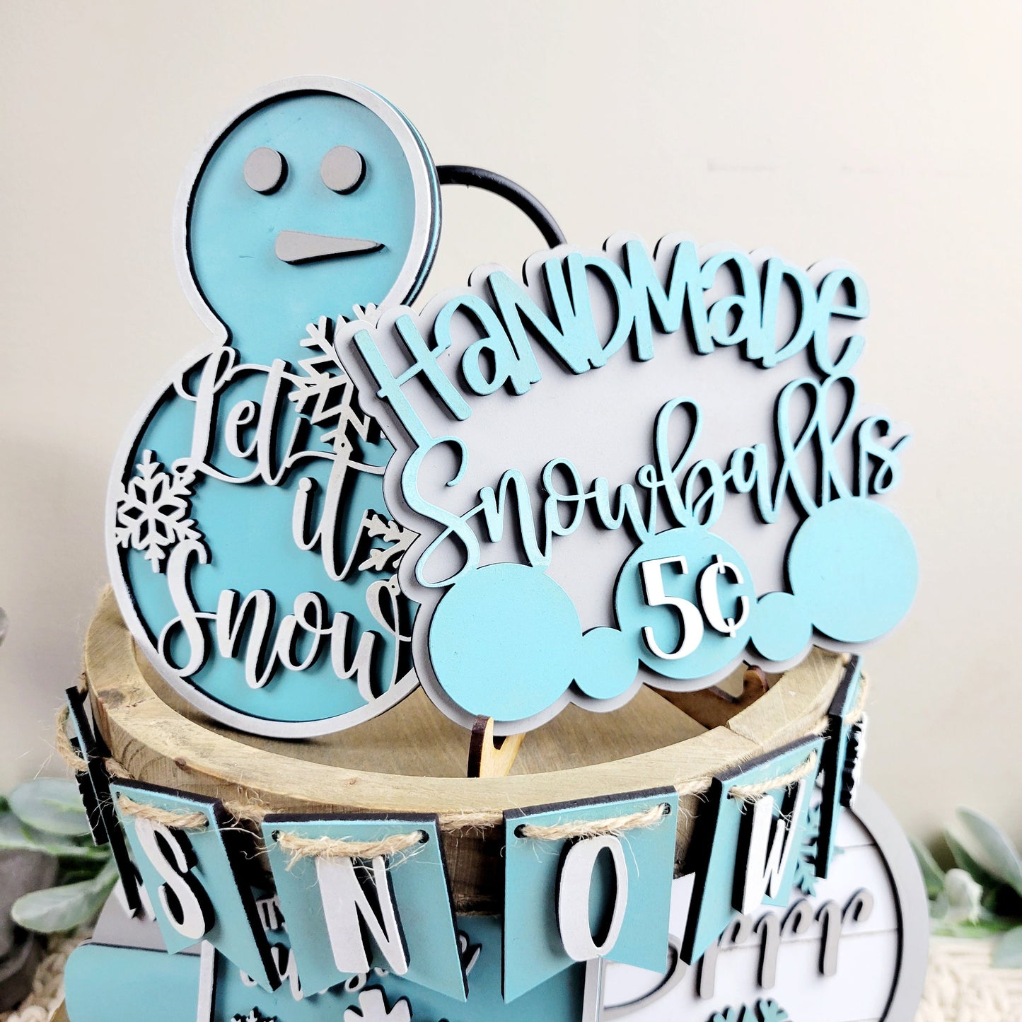 Holiday Let It Snow Tiered Tray DIY Paint Kit