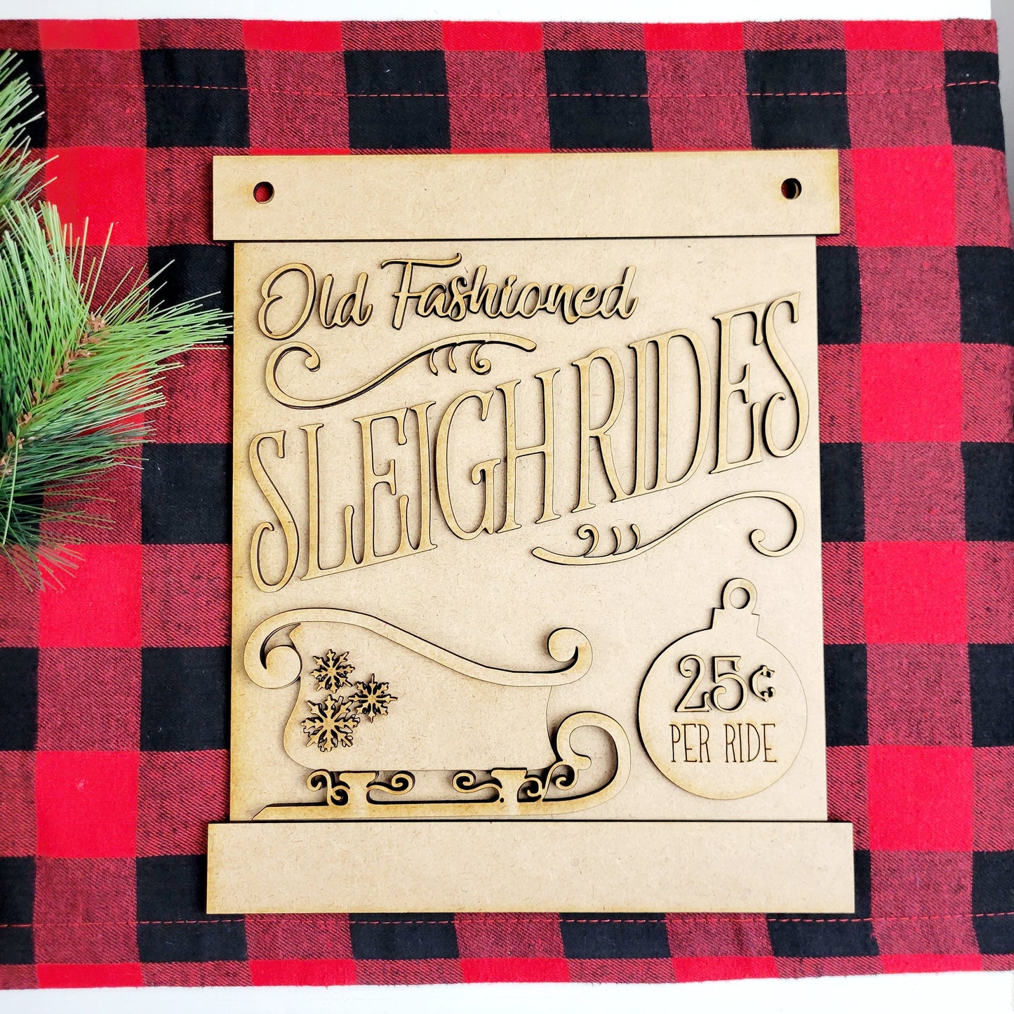 Old Fashioned Sleigh Rides Christmas Wall Sign DIY Kit
