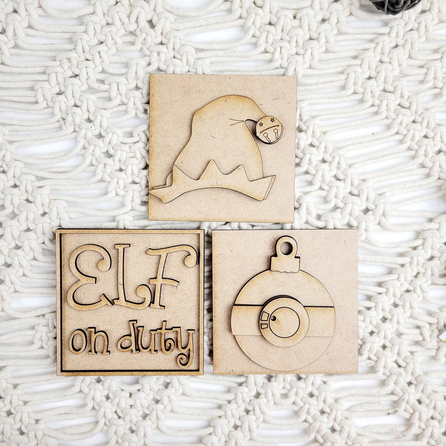 Elf on Duty Square Tiles