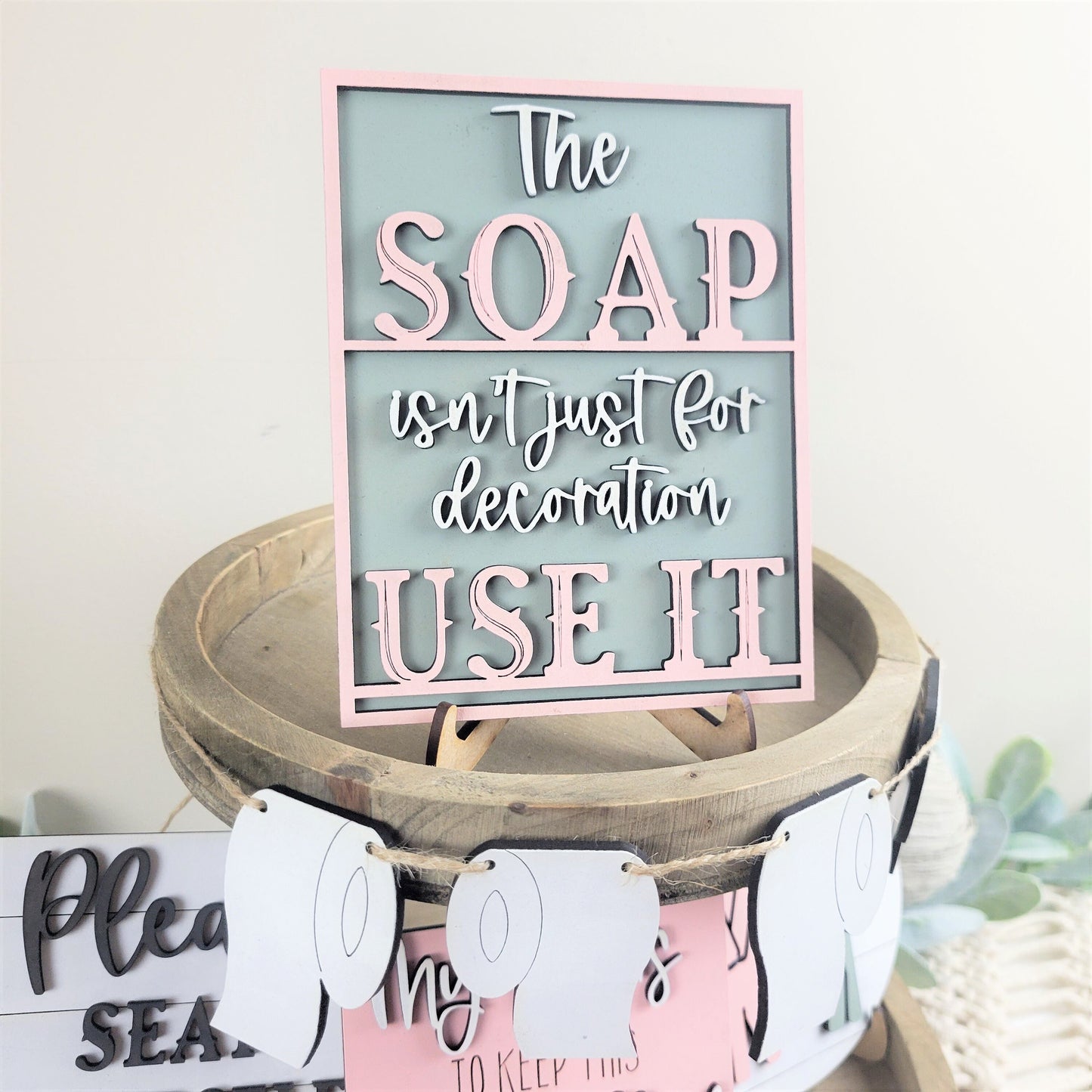 Bathroom Funny Tiered Tray DIY Paint Kit Blanks