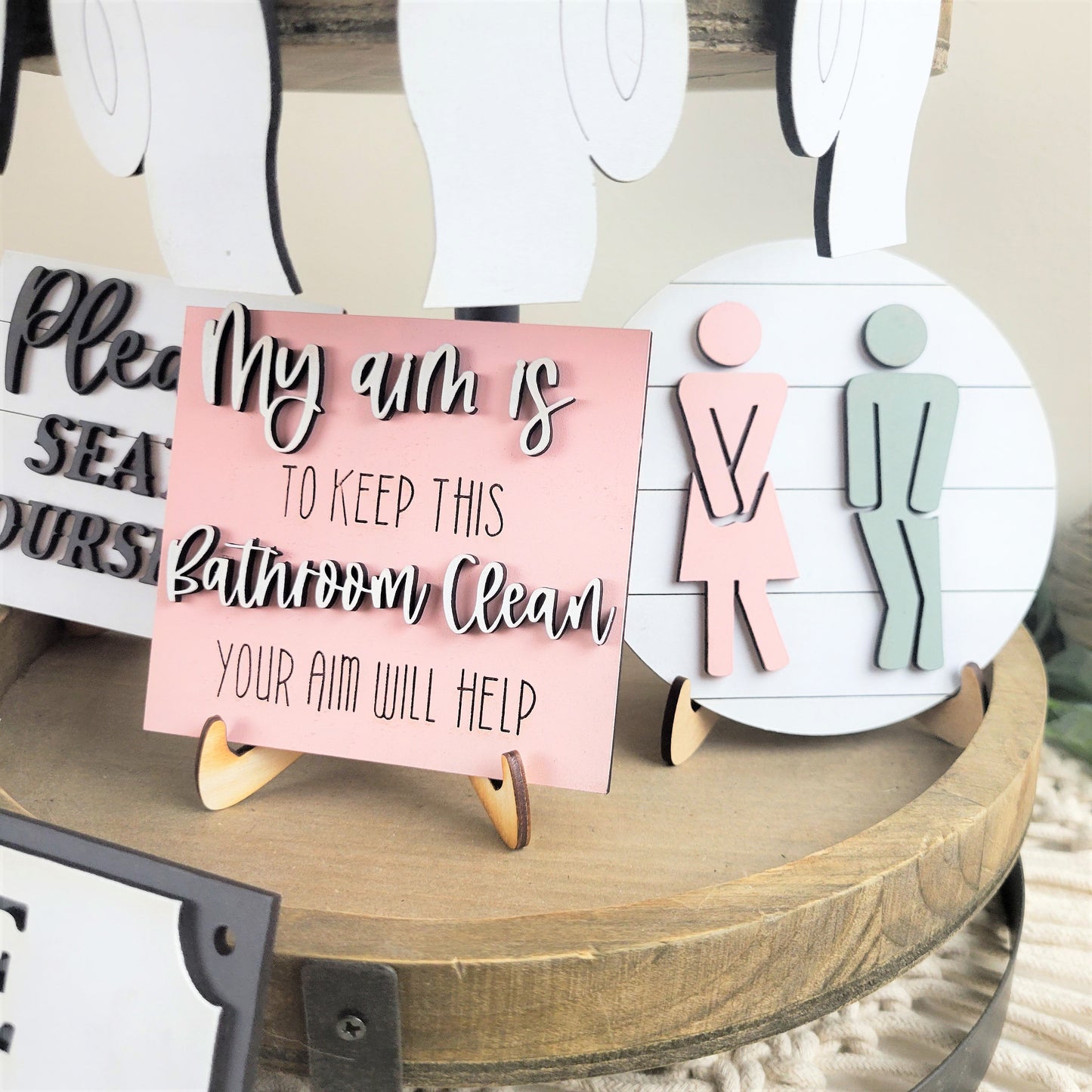 Bathroom Funny Tiered Tray DIY Paint Kit Blanks