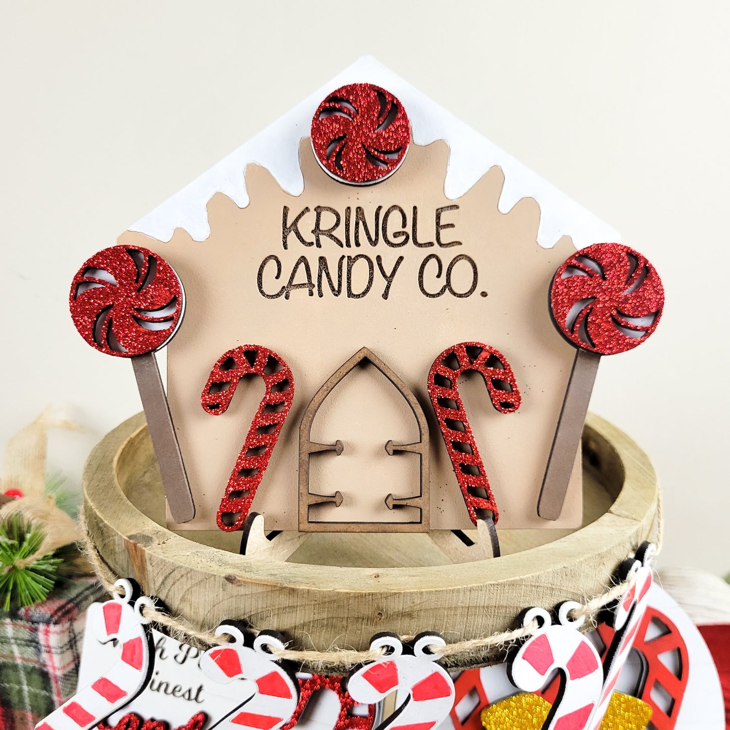 Candy Cane Lane Tiered Tray