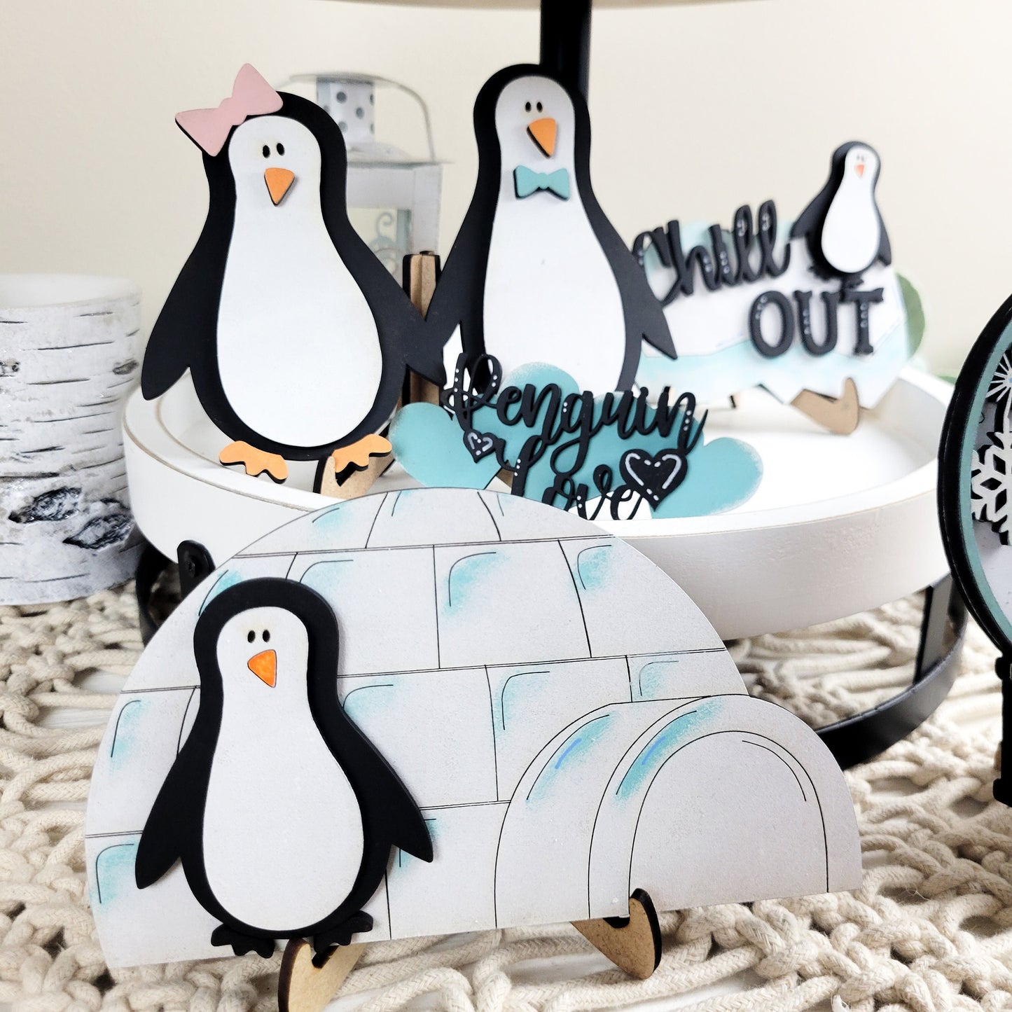 Penguins Tiered Tray DIY Paint Kit