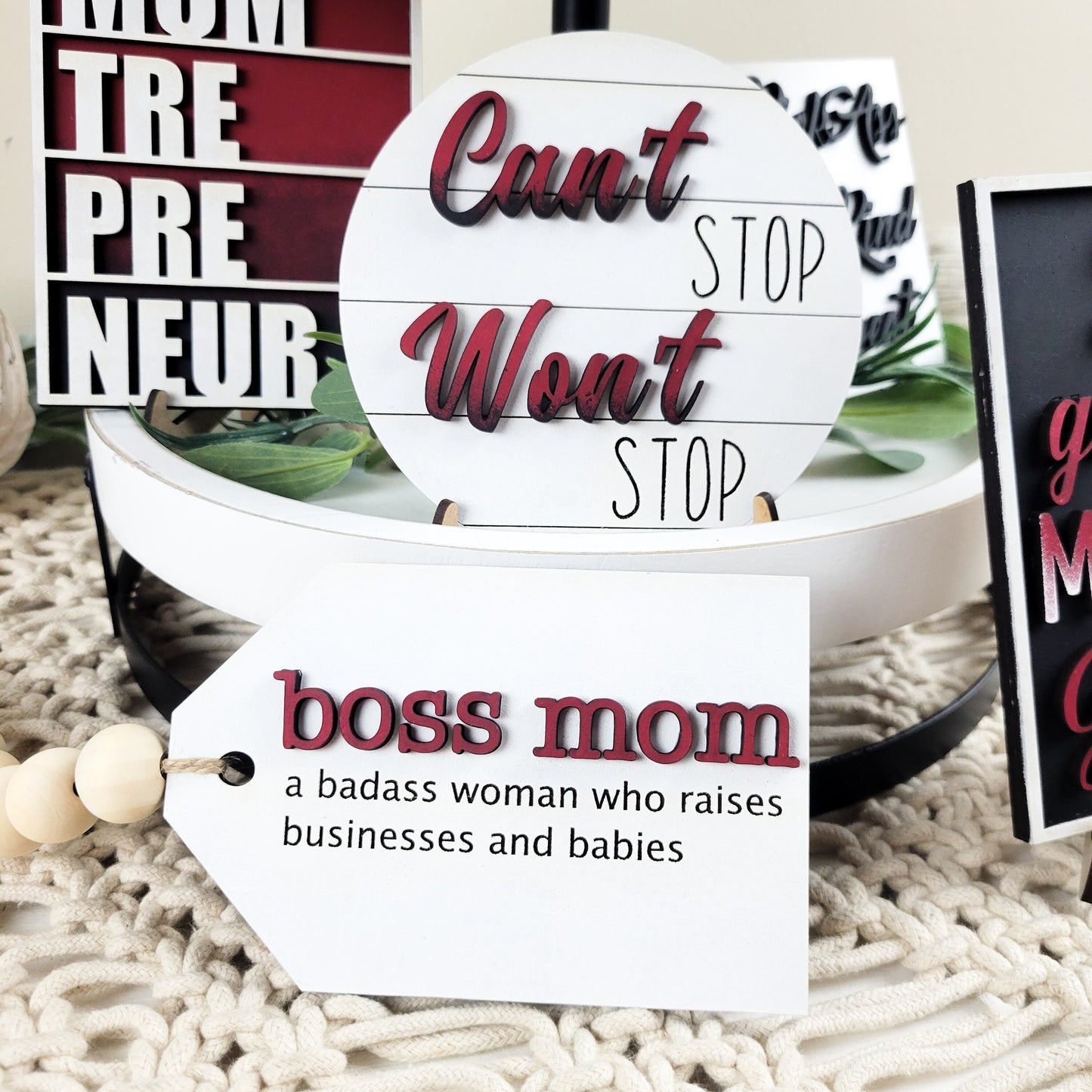 Boss Mom Entrepreneur Tiered Tray DIY Paint Kit