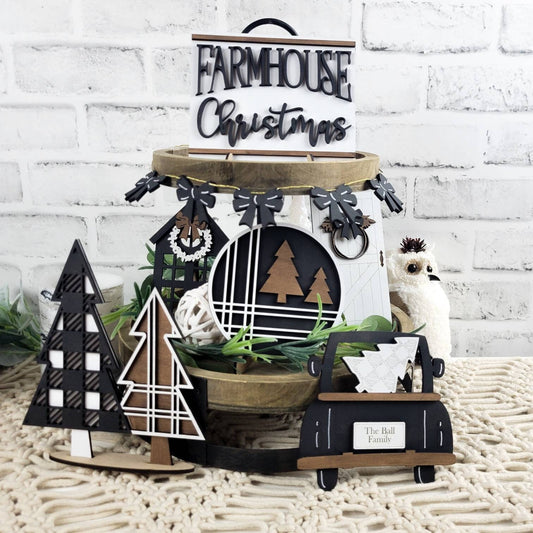 Farmhouse Christmas Tiered Tray DIY Paint Kit