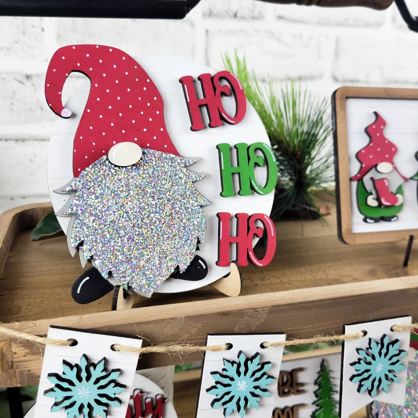 Gnome Christmas Tiered Tray DIY Paint Kit