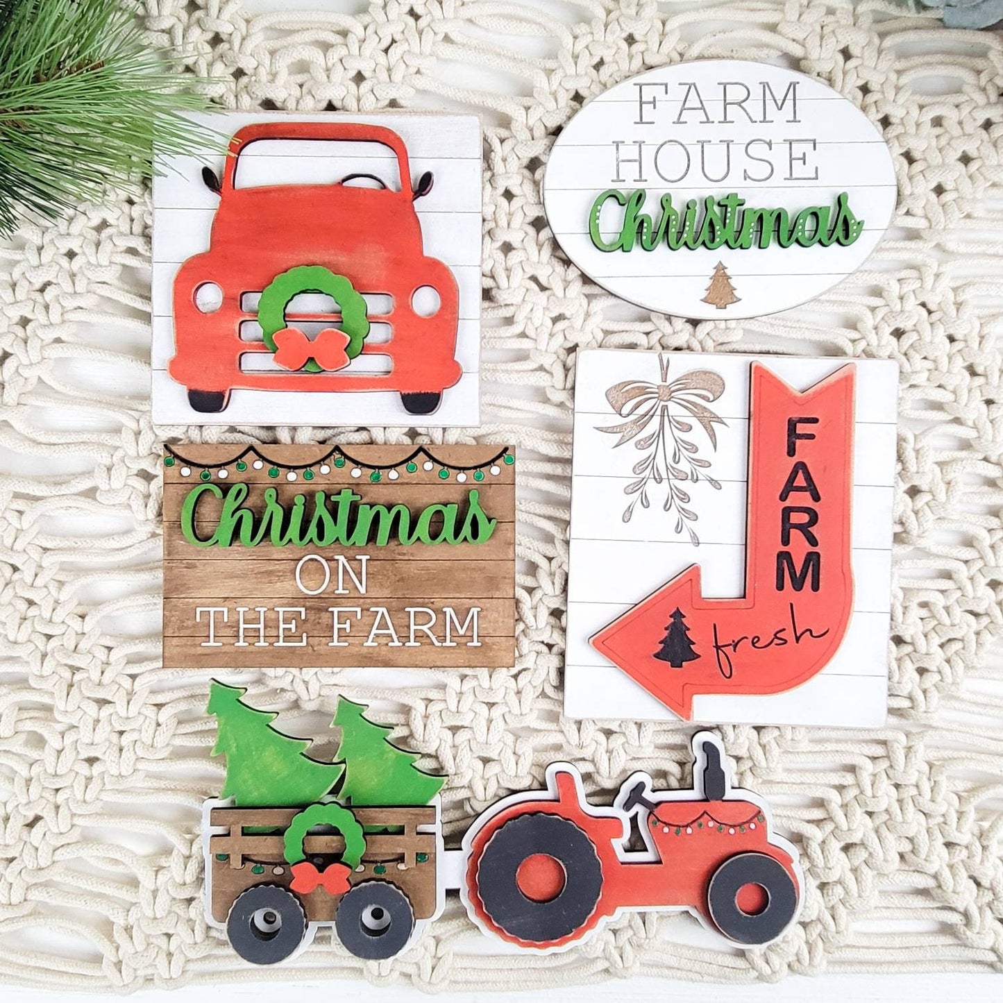 Christmas on the Farm Tiered Tray DIY Paint Kit