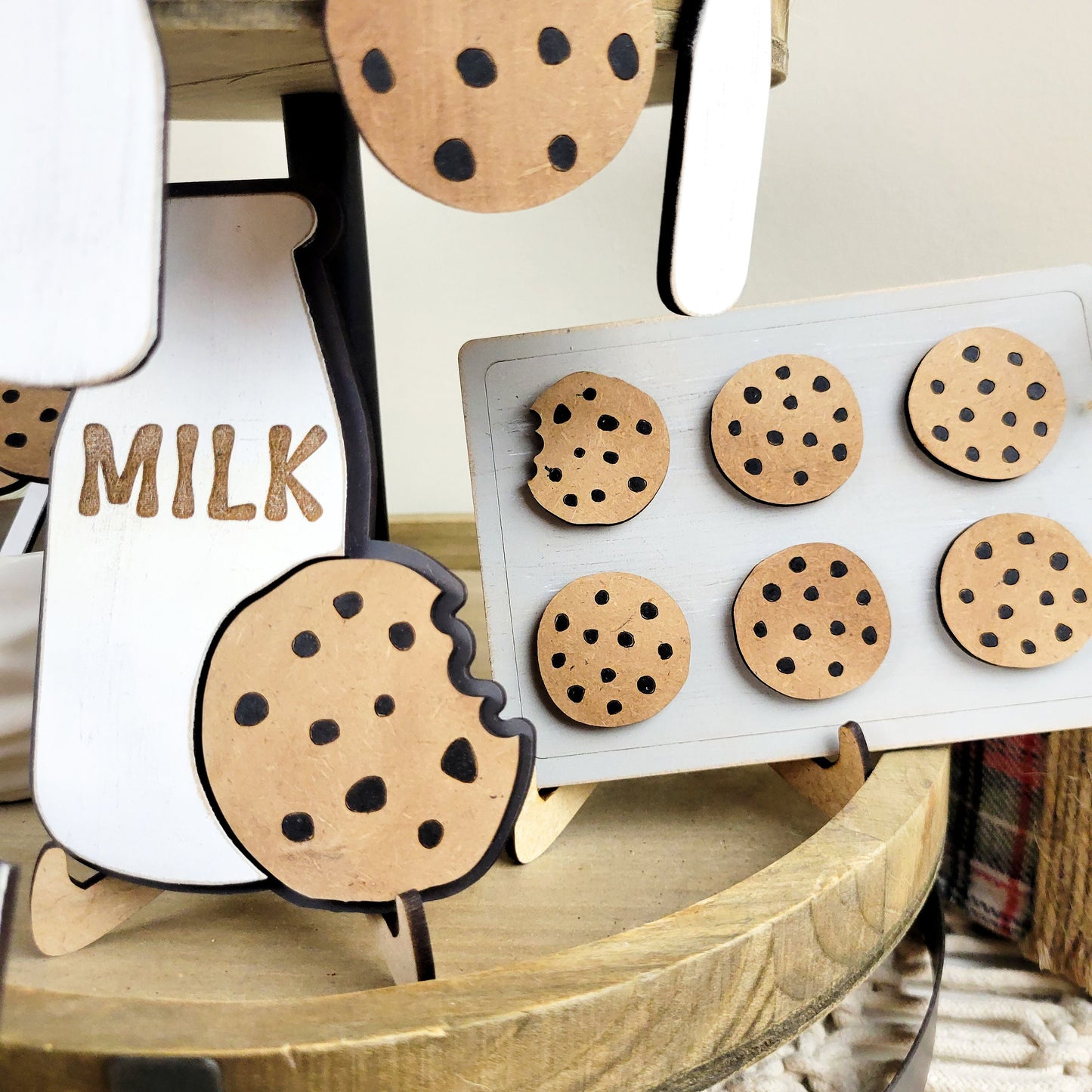Santa's Milk and Cookies Tiered Tray DIY Paint Kit