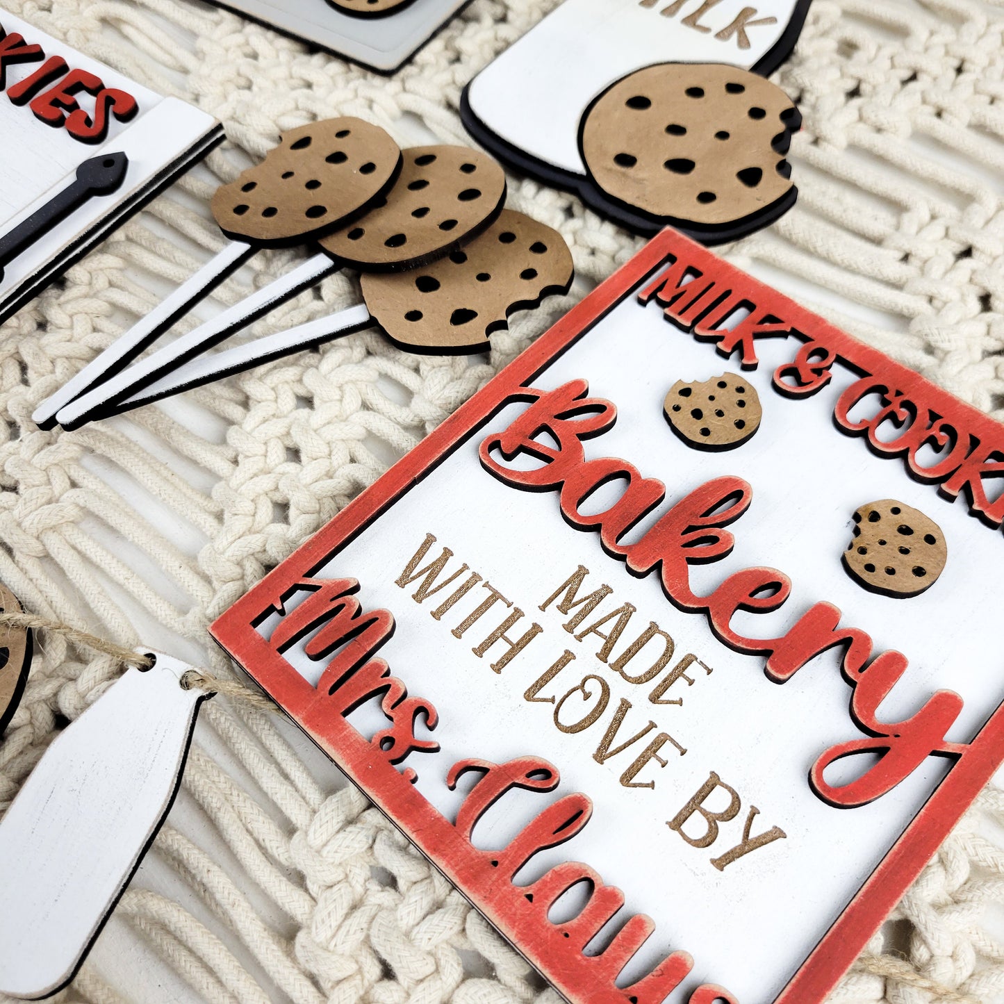 Santa's Milk and Cookies Tiered Tray DIY Paint Kit