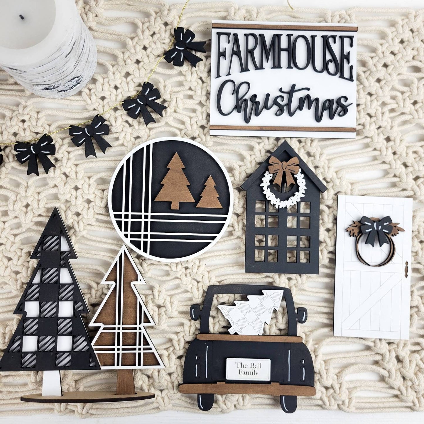 Farmhouse Christmas Tiered Tray DIY Paint Kit