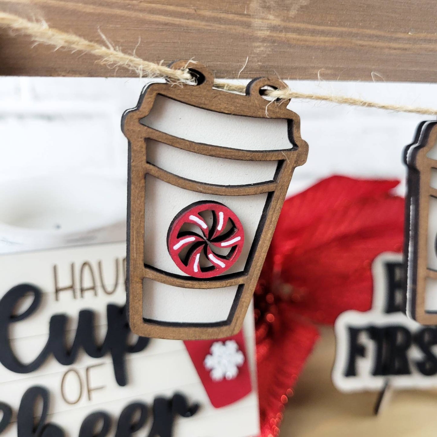 Peppermint Mocha Latte Season Tiered Tray DIY Paint Kit