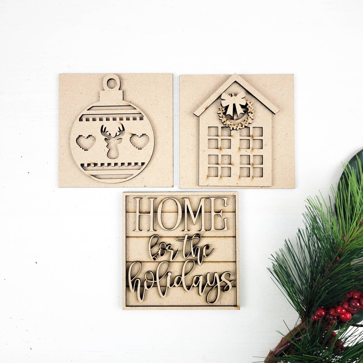 Home for the Holidays Square Tiles