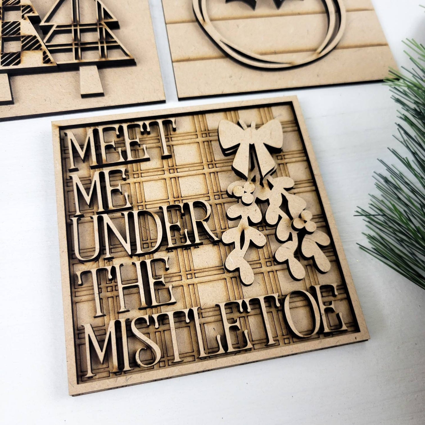 Meet Me Under the Mistletoe Square Tiles