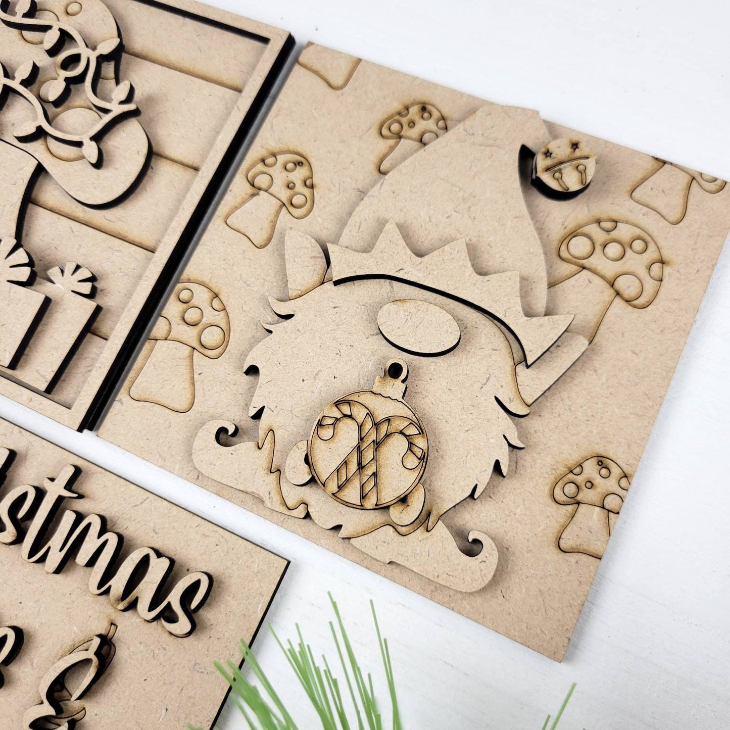 Christmas Wishes and Gnome Kisses Square Tiles