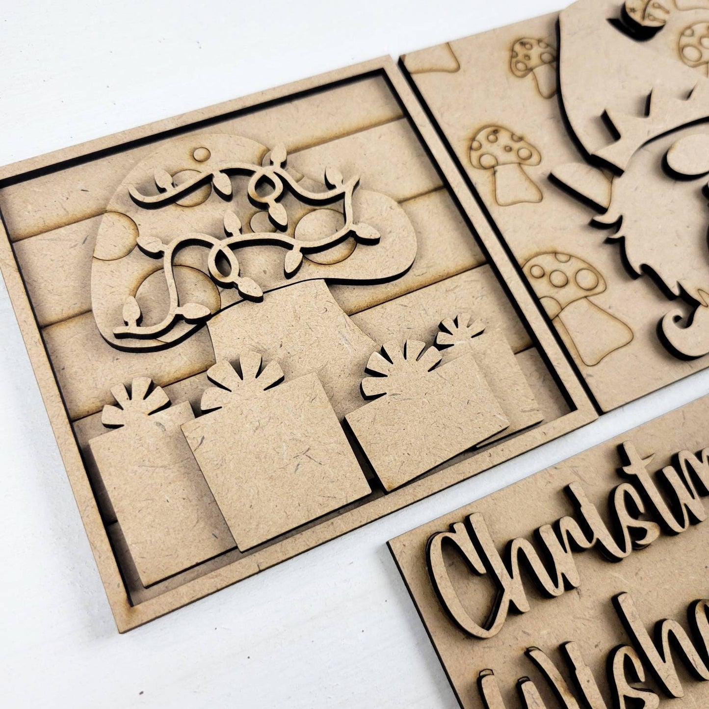 Christmas Wishes and Gnome Kisses Square Tiles