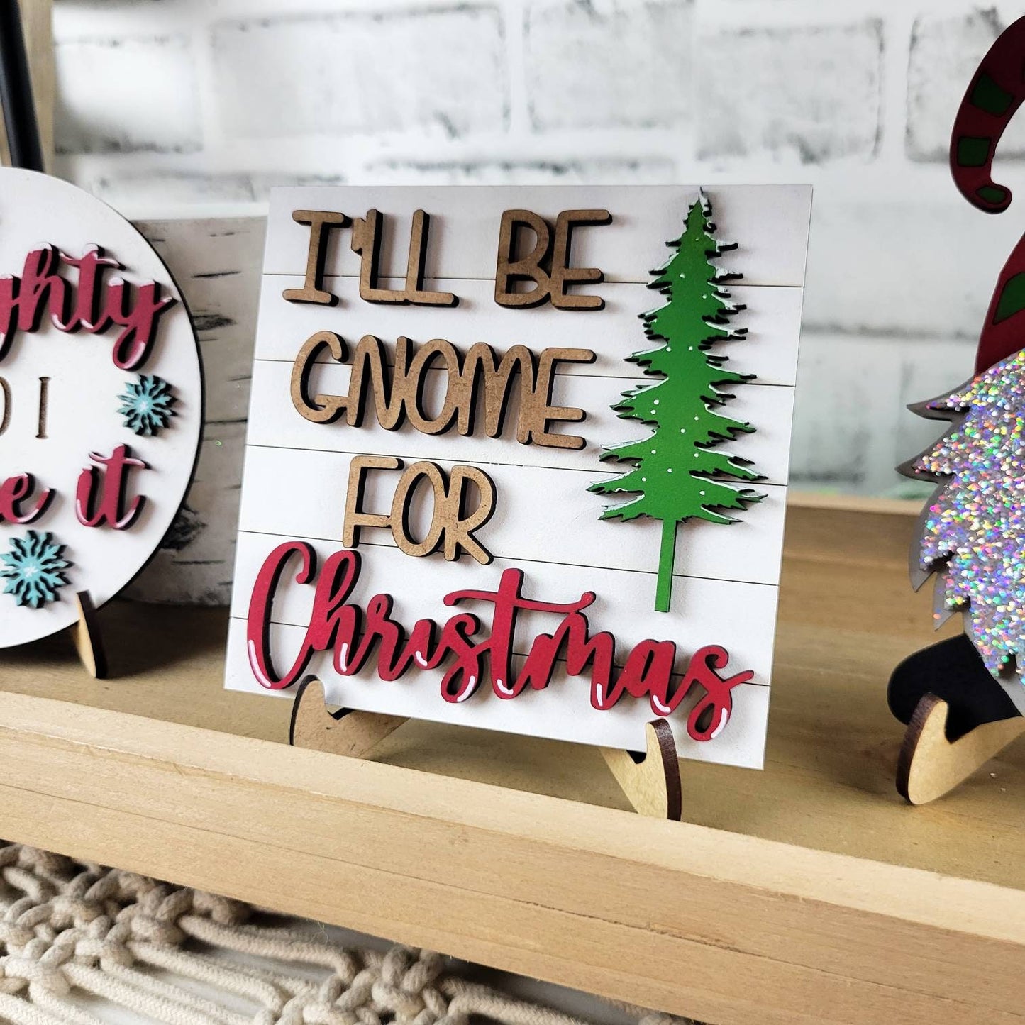 Gnome Christmas Tiered Tray DIY Paint Kit