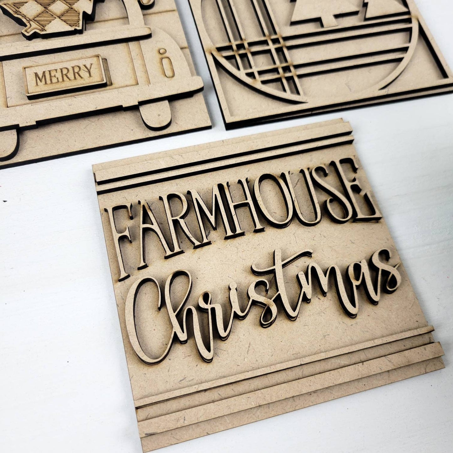 Farmhouse Christmas Square Tiles