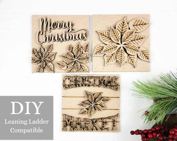 Christmas Market Poinsettia Square Tiles