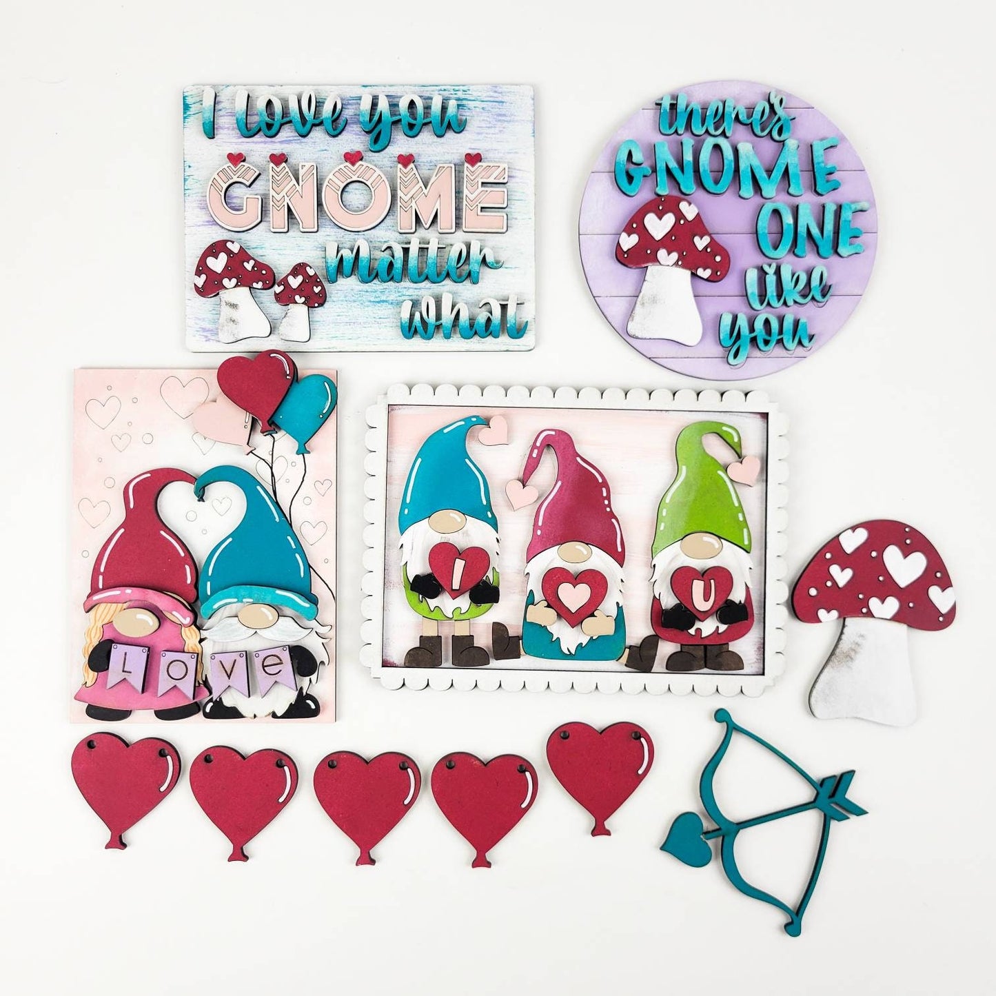 Gnome Valentine's Day Tiered Tray DIY Paint Kit