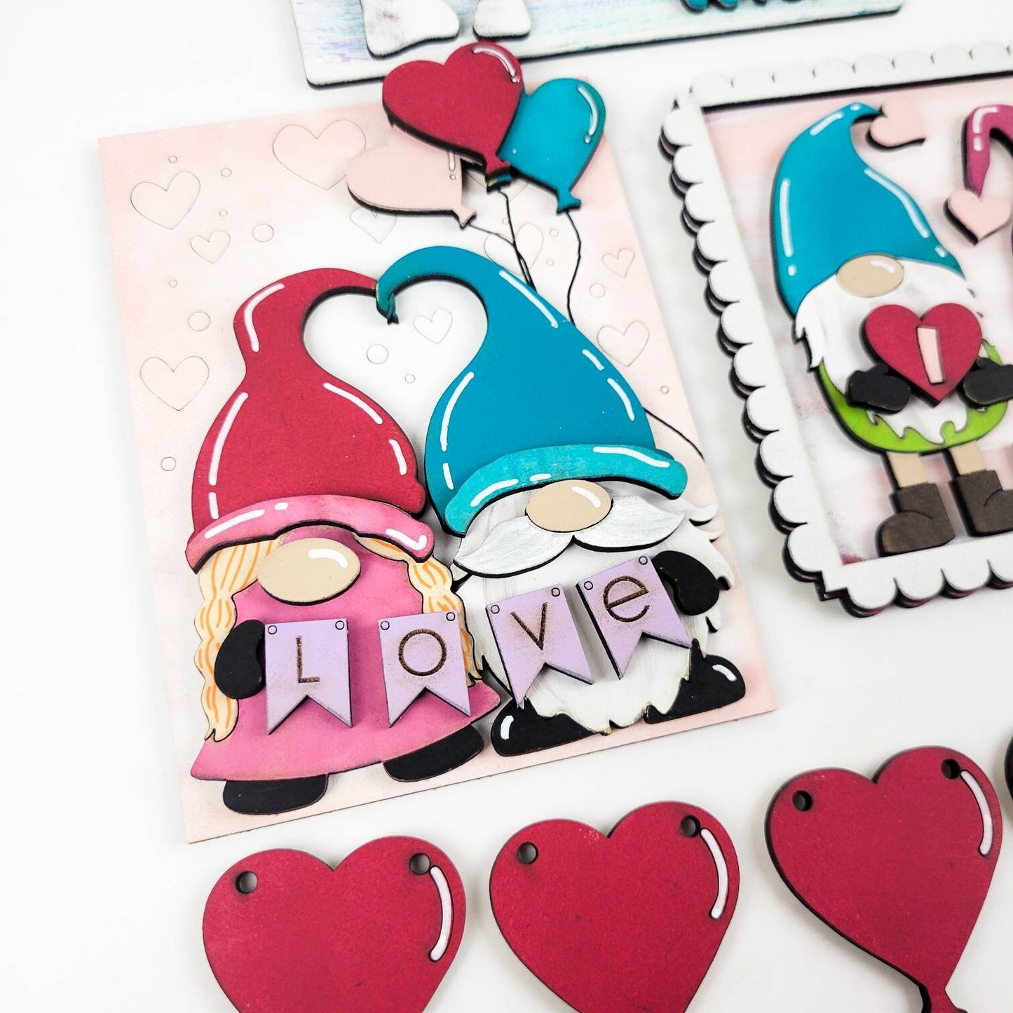 Gnome Valentine's Day Tiered Tray DIY Paint Kit