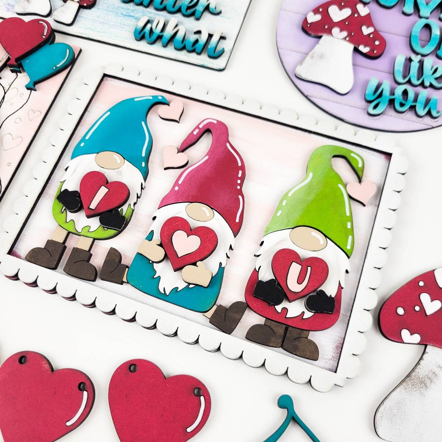 Gnome Valentine's Day Tiered Tray DIY Paint Kit