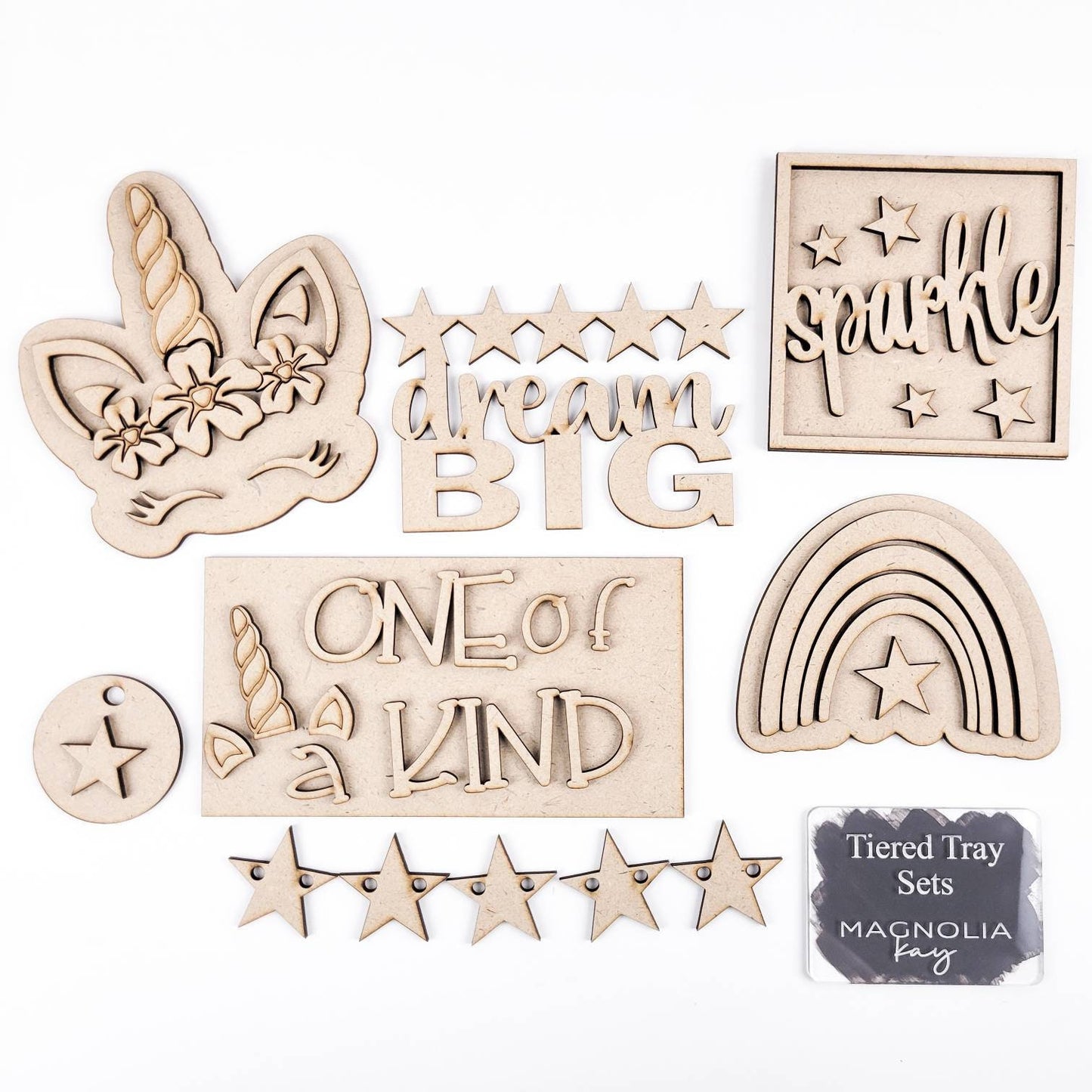 Unicorns and Rainbows Tiered Tray DIY Paint Kit