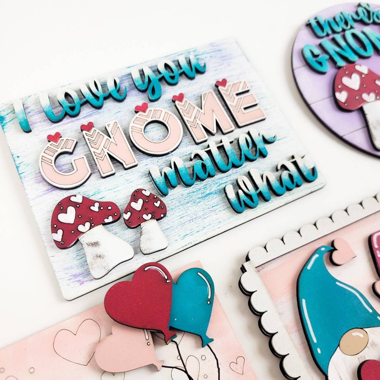 Gnome Valentine's Day Tiered Tray DIY Paint Kit