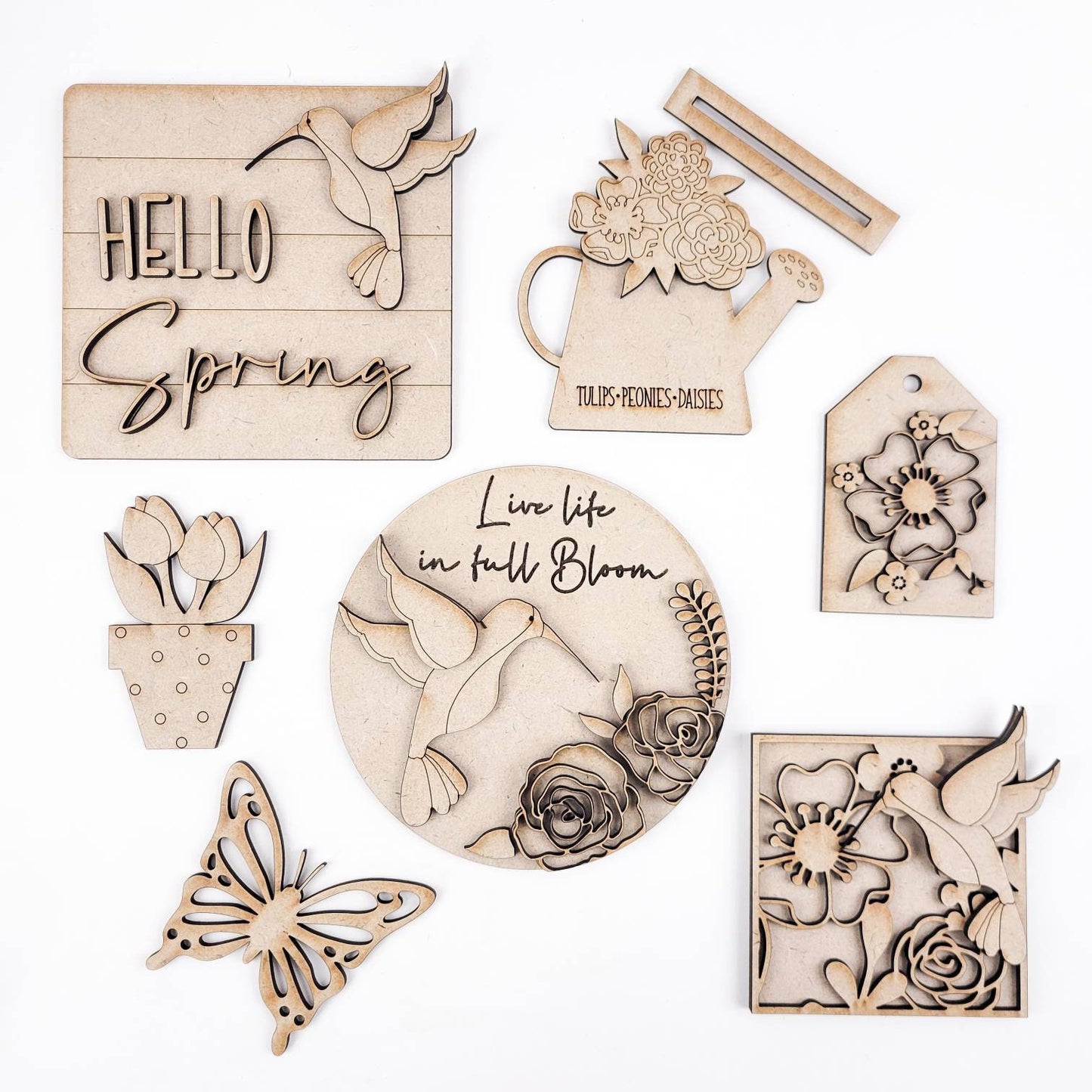 Hummingbird Spring Tiered Tray DIY Paint Kit