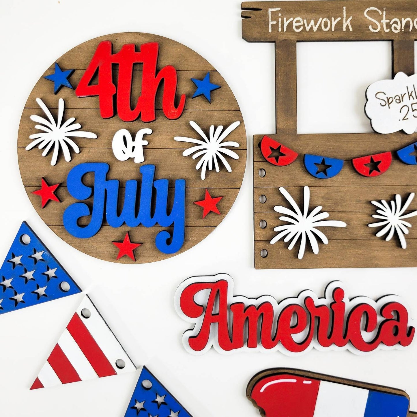 Fireworks Stand 4th of July Tiered Tray DIY Paint Kit