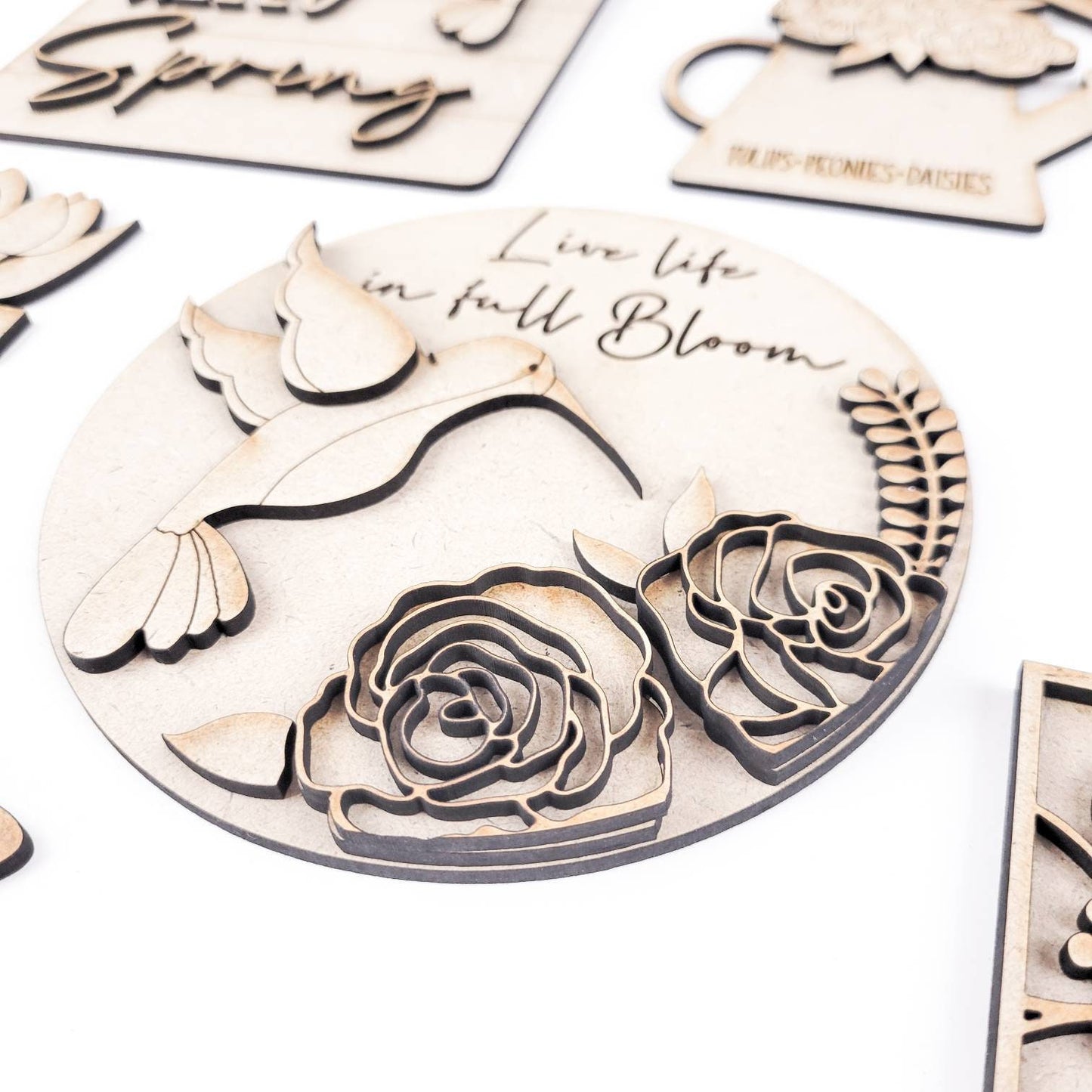 Hummingbird Spring Tiered Tray DIY Paint Kit