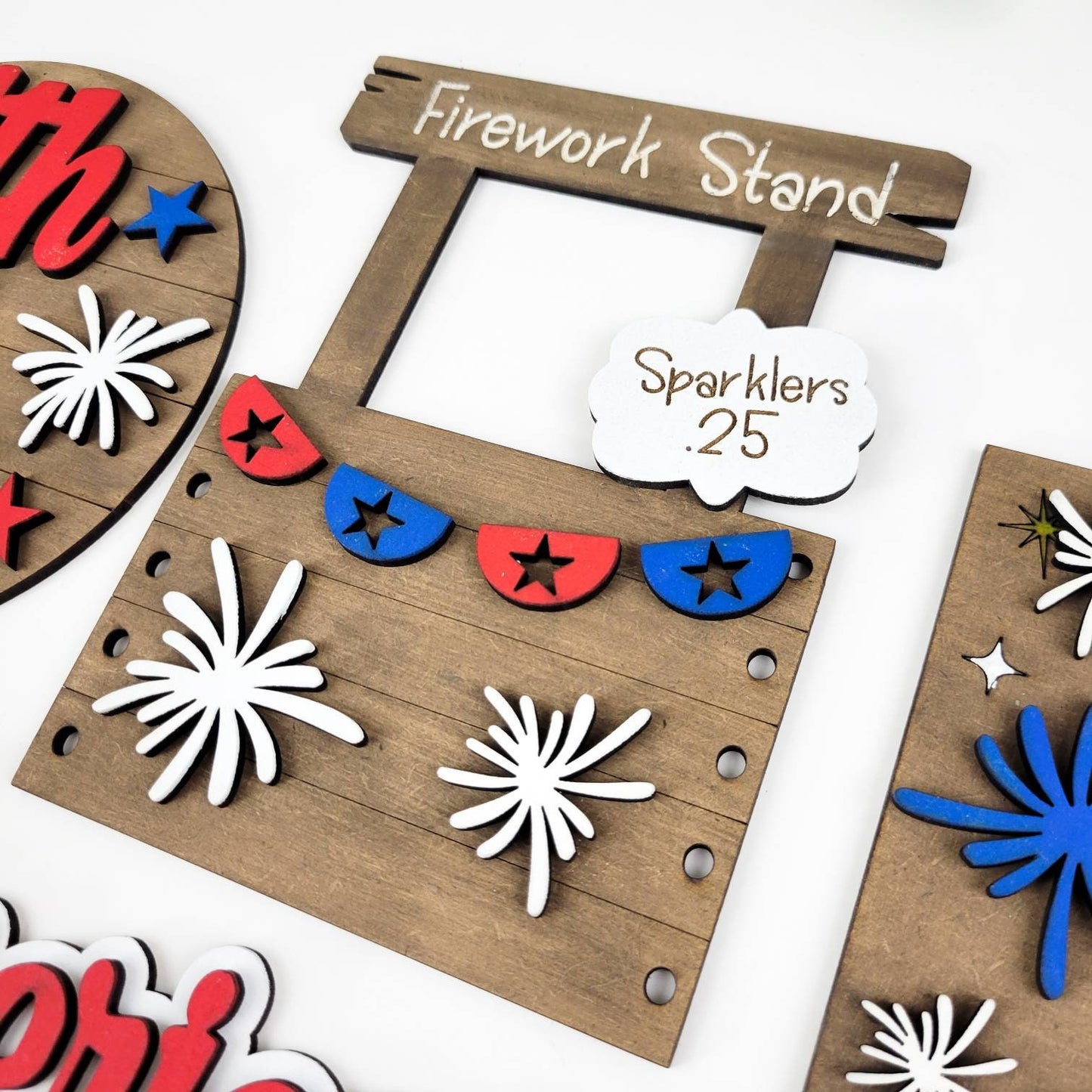 Fireworks Stand 4th of July Tiered Tray DIY Paint Kit