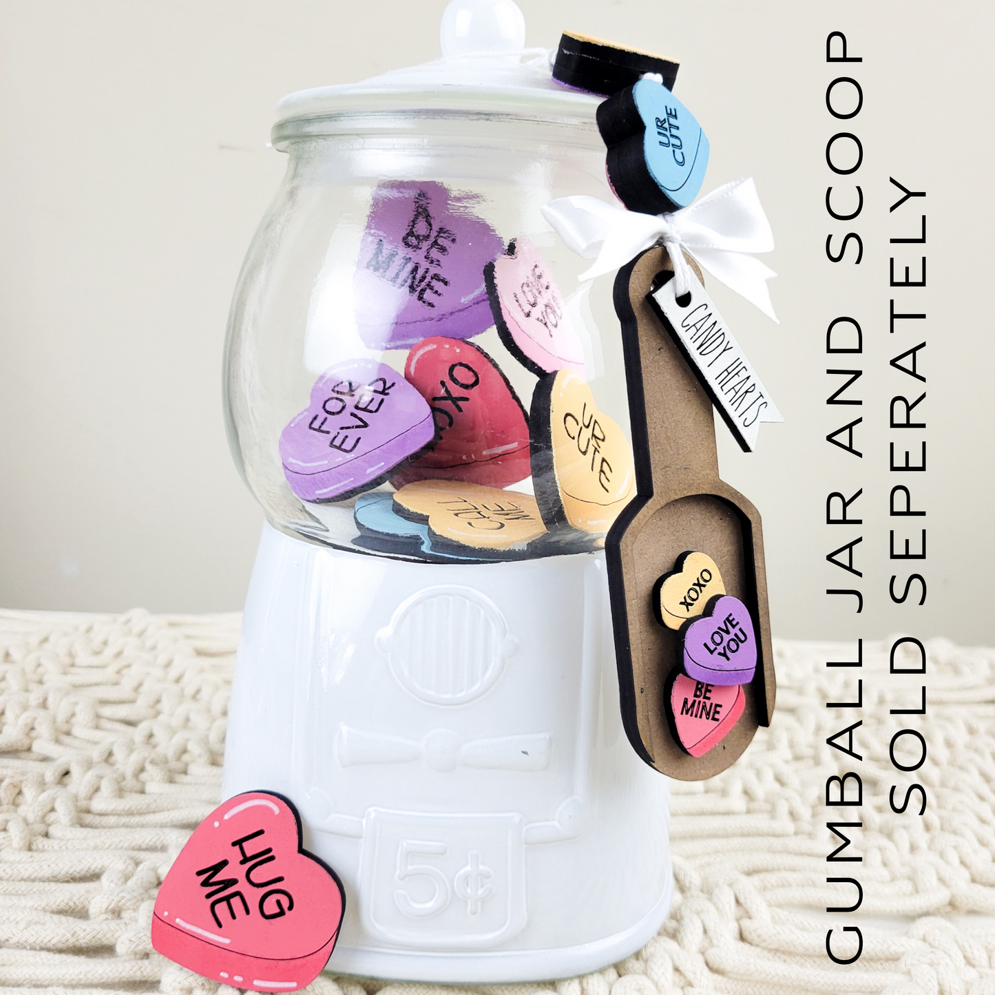 X's and O's Valentine's Day Gumball Jar Filler
